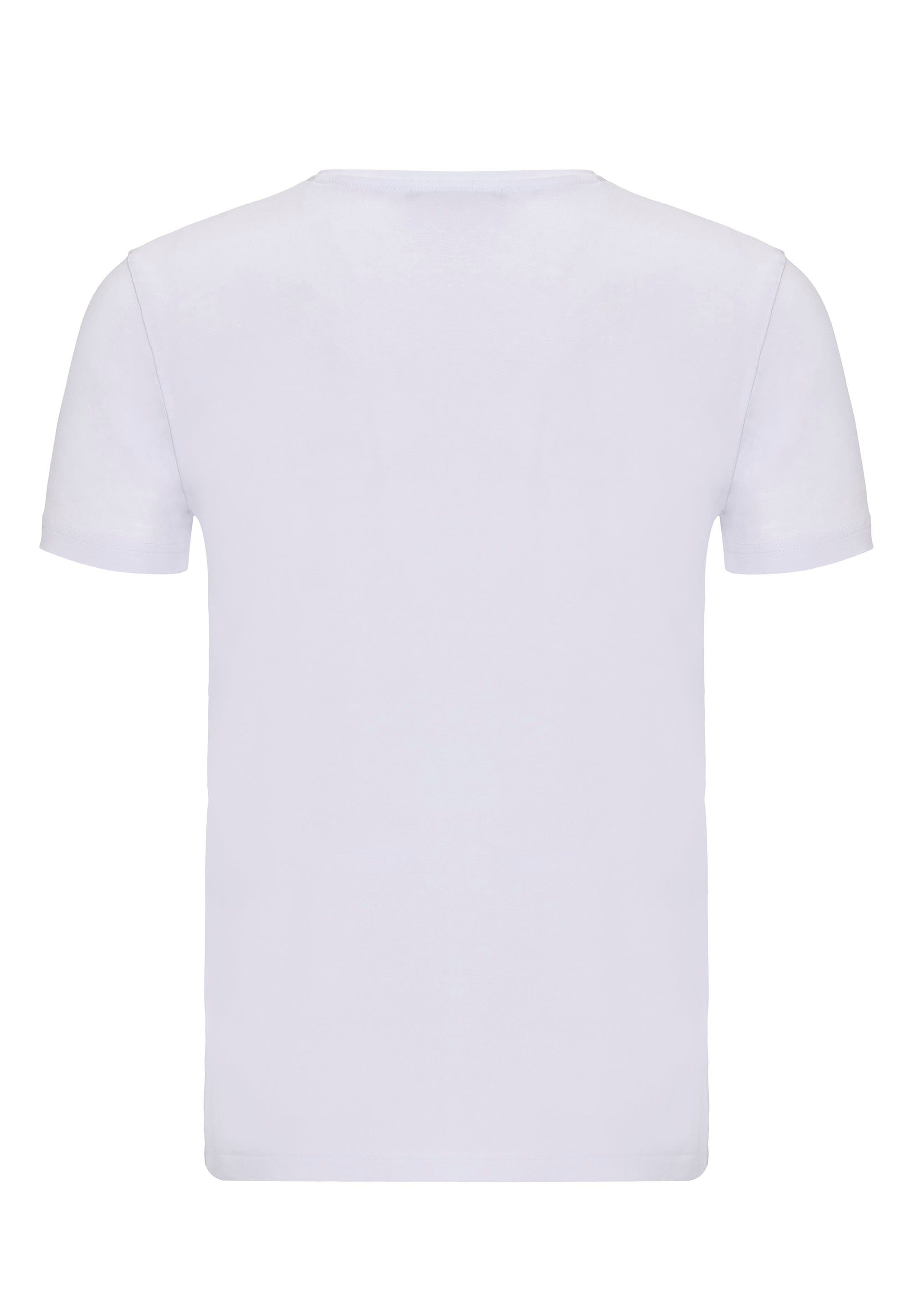 RedBridge T-Shirt Dange mit weiß V-Ausschnitt modischem
