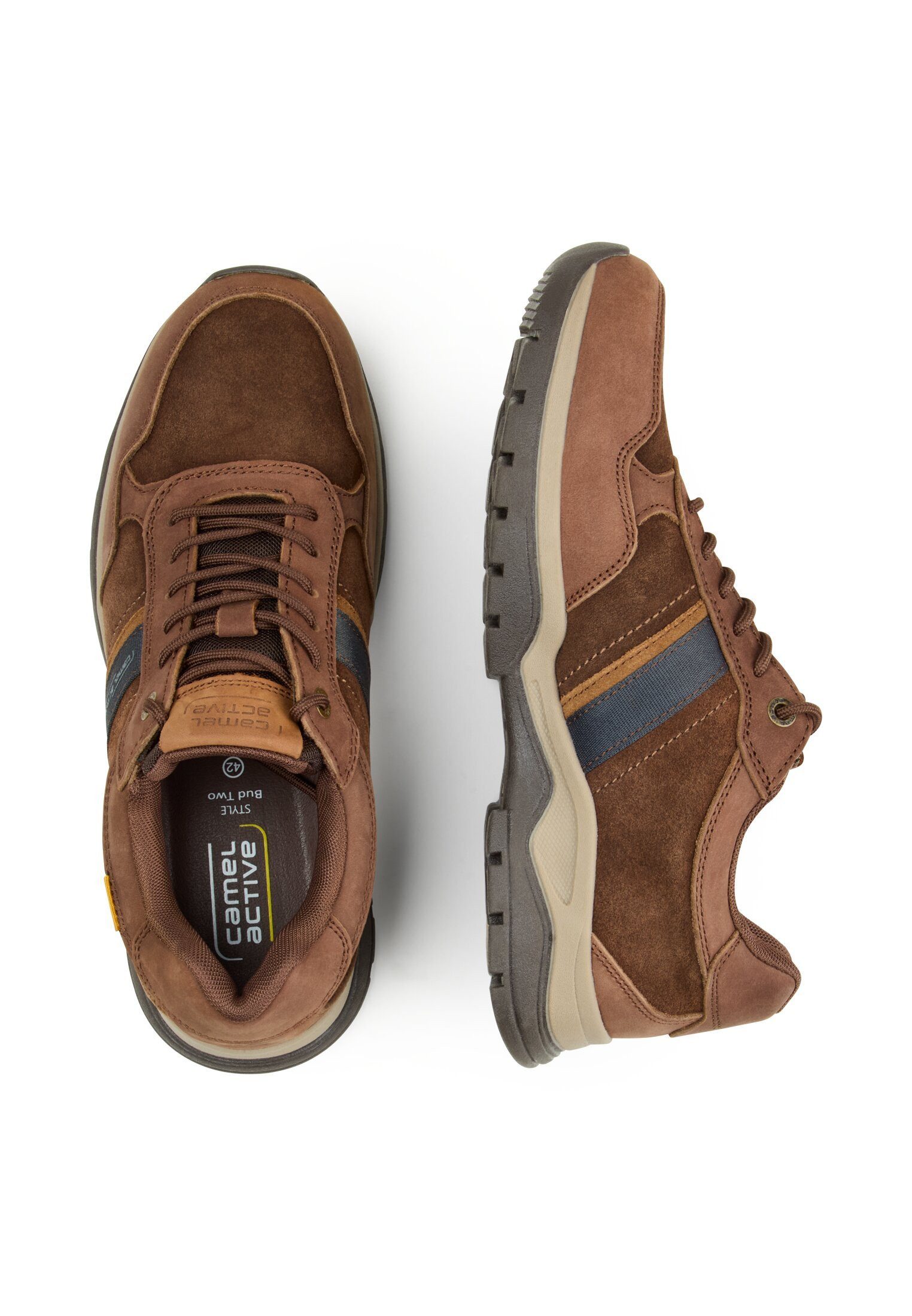 camel active Sneaker crazy horse/split CAFE/BLAU Sneaker günstig online kaufen