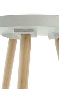 elbmöbel Beistelltisch Beistelltisch weiß rund aus Holz (FALSCH), Ablagetisch: Beistelltisch 35x35x39 cm weiß Cottage Stil