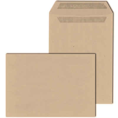 KK Verpackungen Briefumschlag, Versandtaschen Kuverts DIN C5 162 x 229 mm Selbstklebung braun