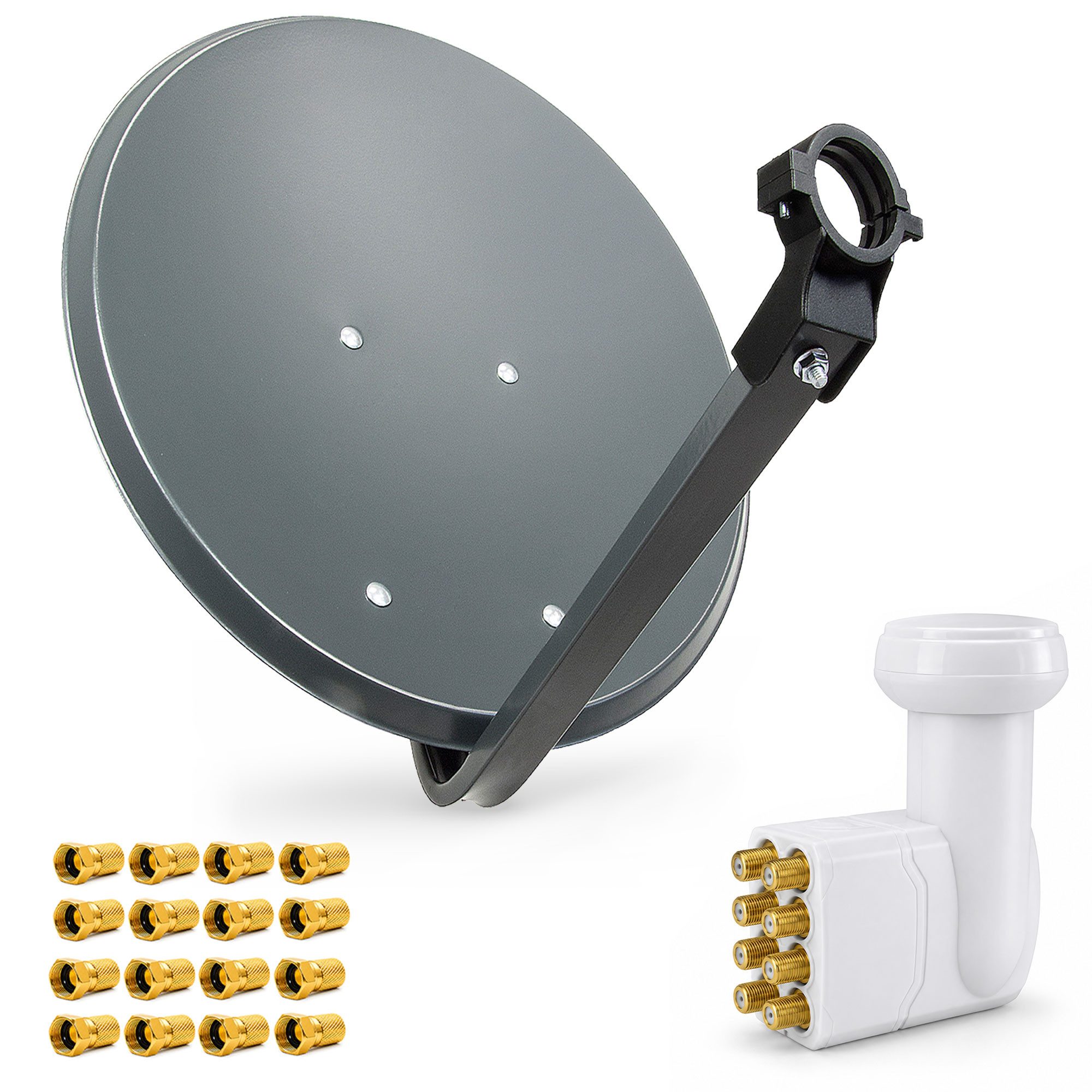 PremiumX SAT Anlage 80cm Satellitenschüssel Octo LNB 16x F-Stecker SAT-Antenne