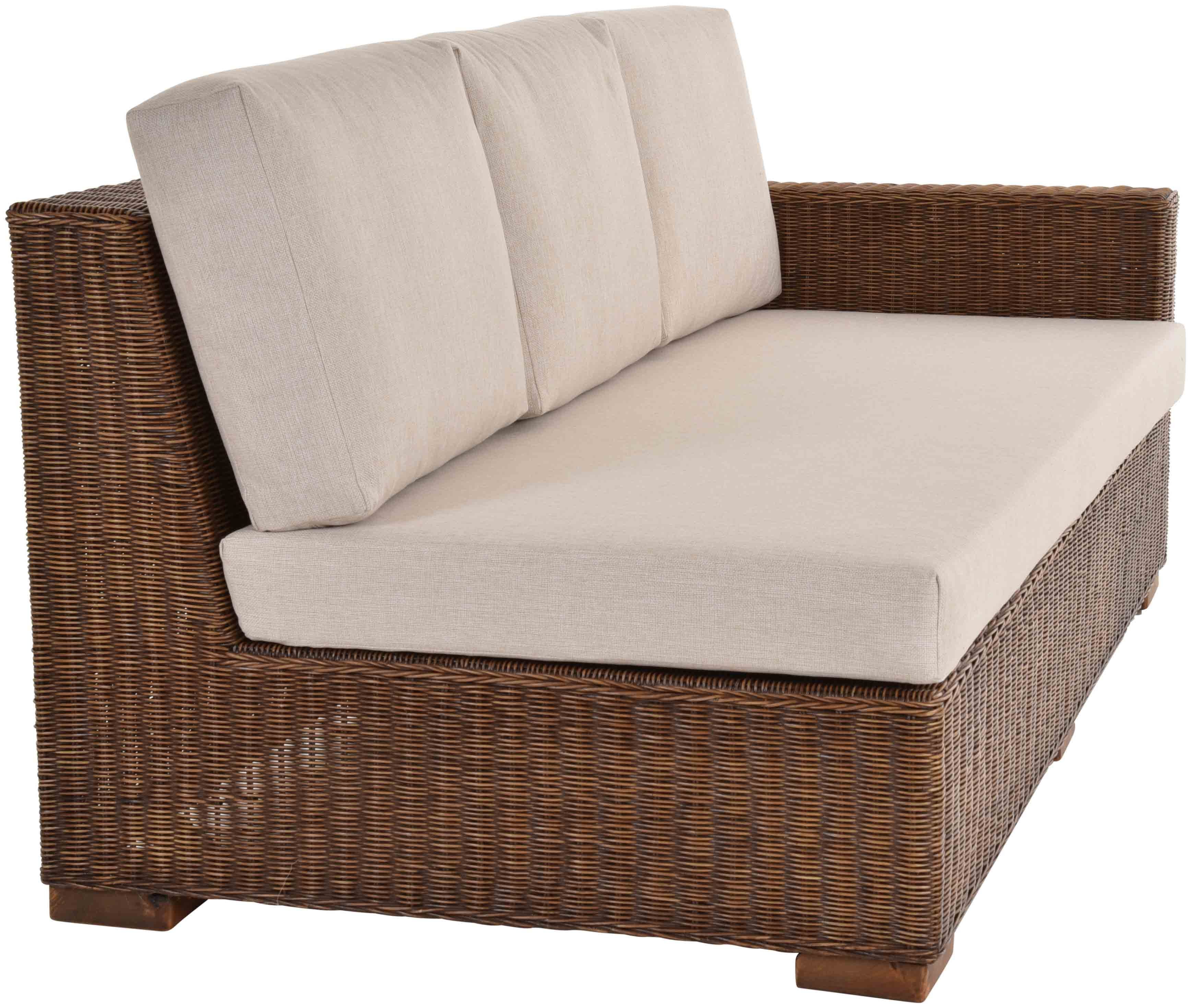 mit Krines Loungesofa Vermont einer Rattanliege mit Moderne Liege Recamiere Chaiselongue Lounge Home Armlehne, Polster Sofa,