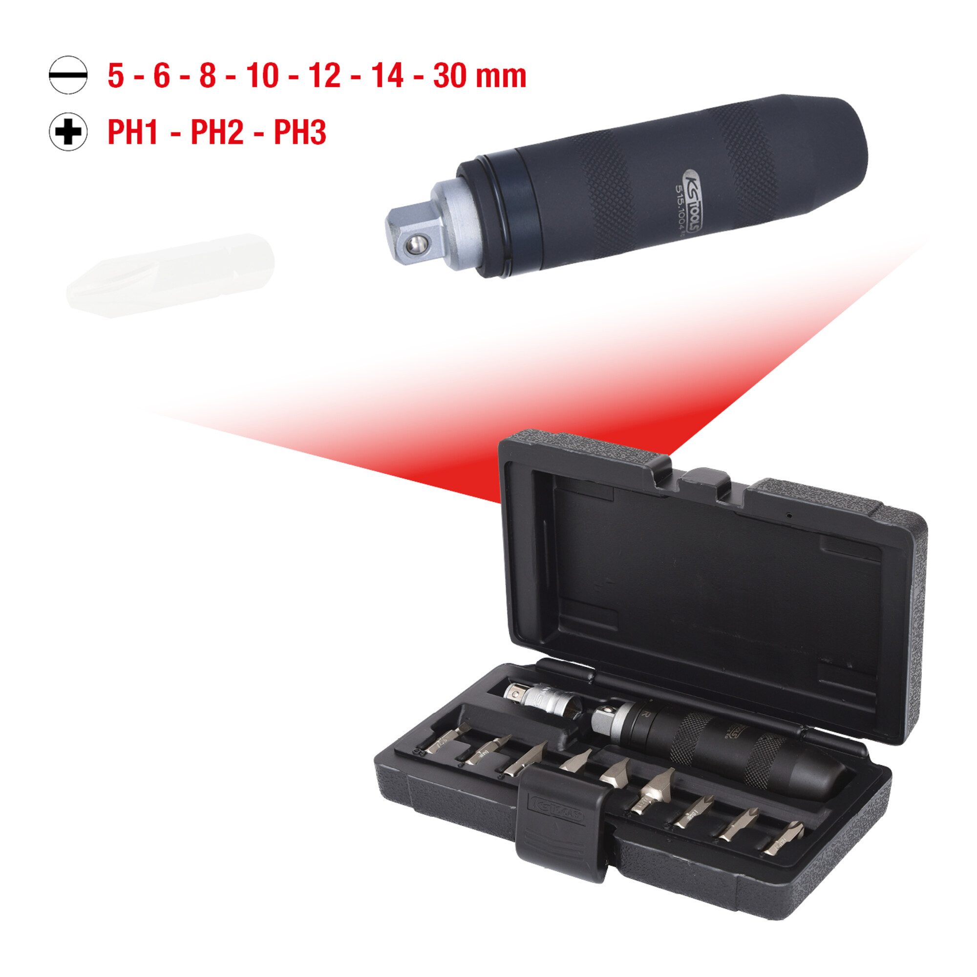 KS Tools Schraubendreher KS Tools 1/2" Hand-Schlagschraubendreher-Satz, 11-teilig