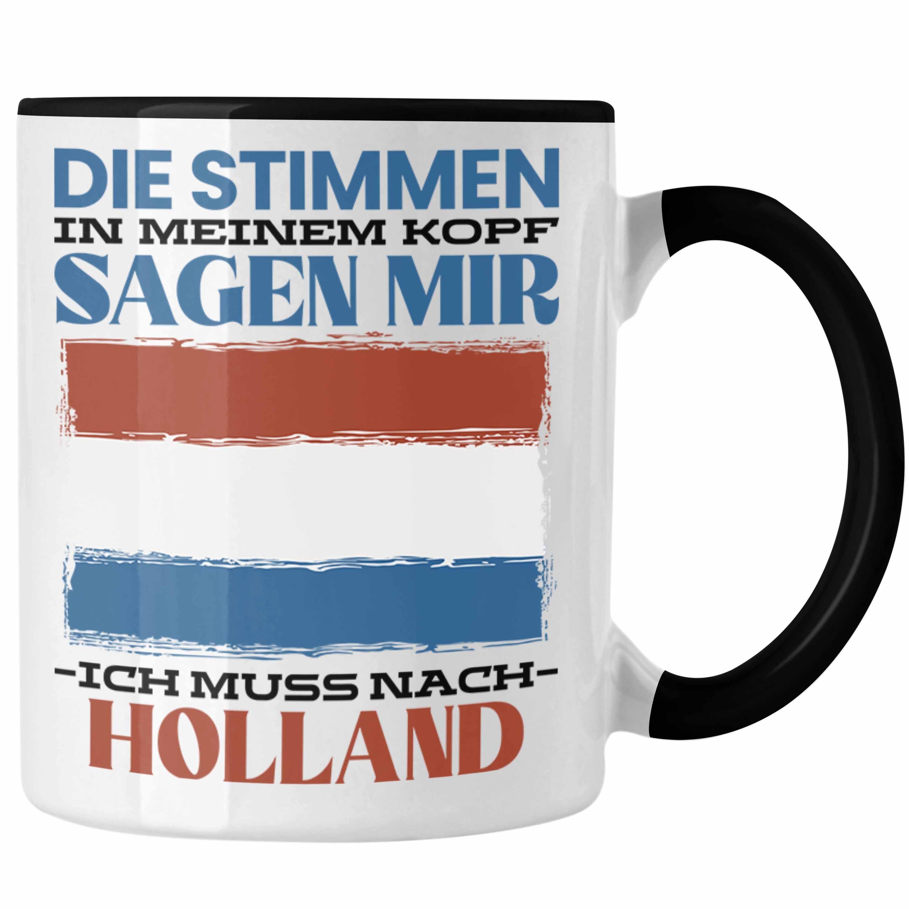 Trendation Tasse Trendation - Holland Tasse Urlaub Heimat Geschenk Spruch Niederlande G Schwarz