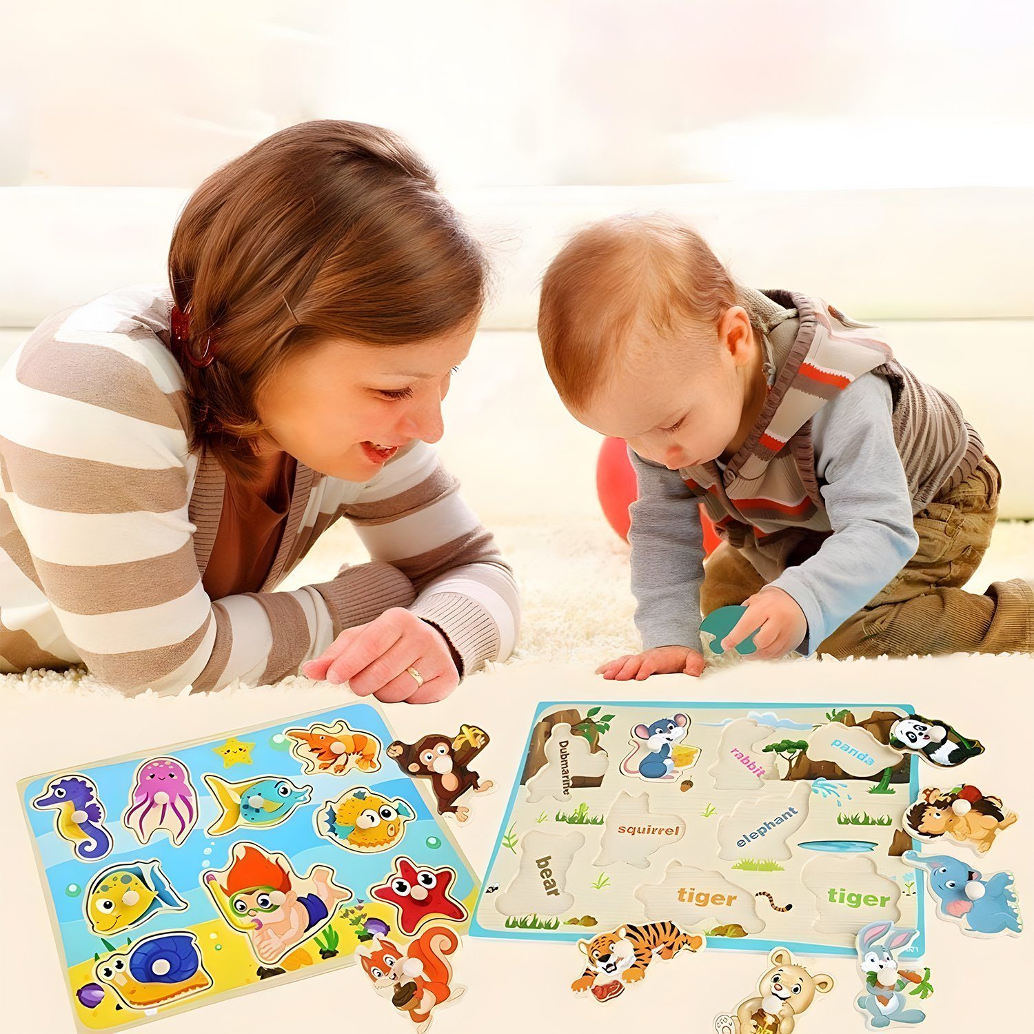 2IN1 KINDER HOLZPUZZLE 8 Teile Fisher-Price Holz Puzzle Puzzles Spiel Spiele 