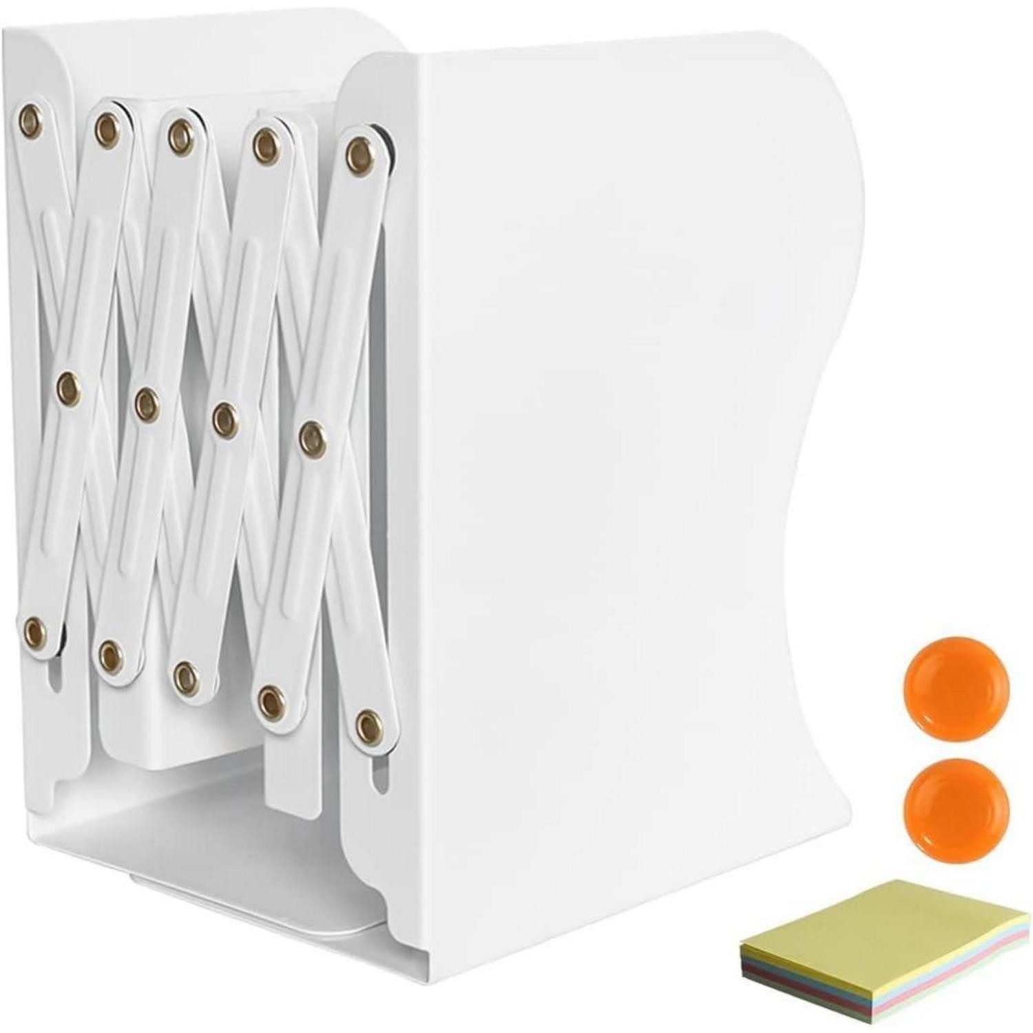 LuxusKollektion Buchstütze Buchstütze Metall Verstellbar Erweiterbar Bücherhalter Weiß