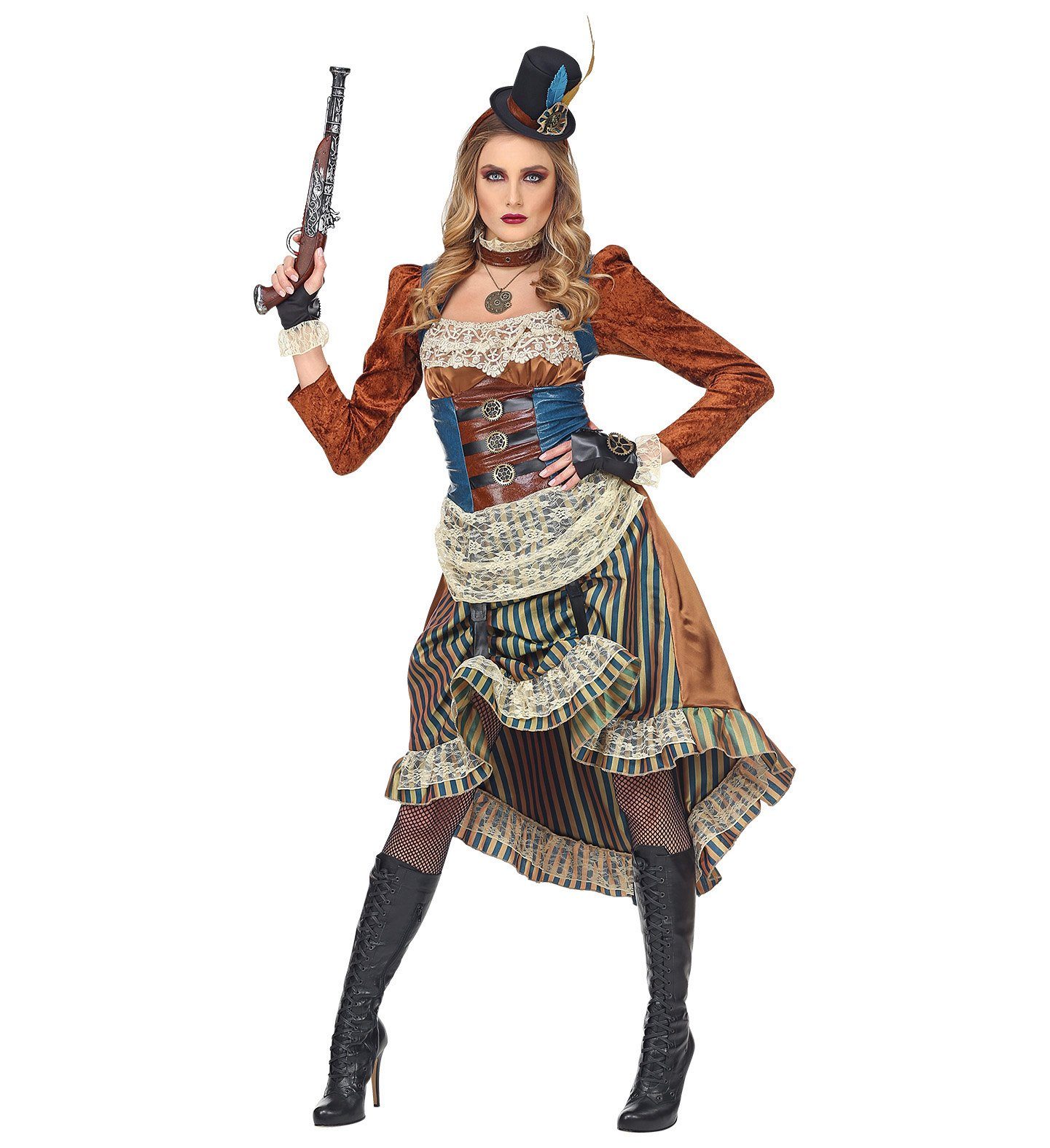 Kostüm Steampunk Lady Kostüm 'Genevieve' für Damen, Brau