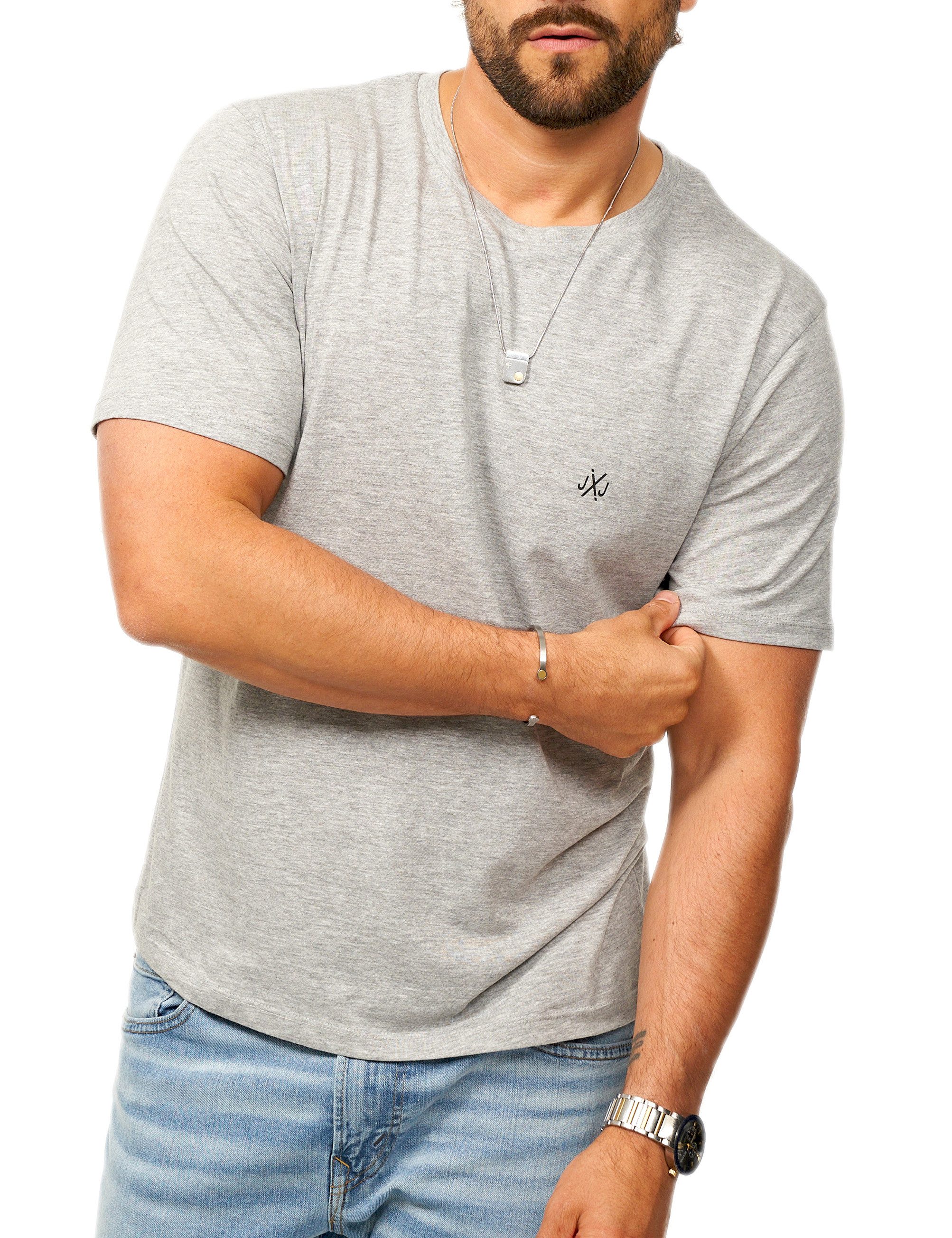 Jack & Jones T-Shirt INFINITY JXJ TEE CREW NECK MIT RUNDHALSAUSSCHNITT Kurzarm Shirt aus 100% Baumwolle mit Logo Details für Herren – Bild 3 von 5