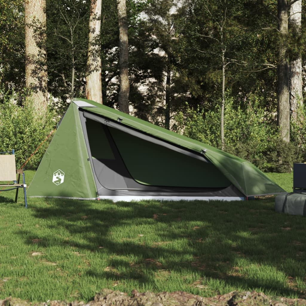 vidaXL Kuppelzelt 1 Person Zelt Campingzelt Tunnelzelt 1 Person Grün Wasserdicht