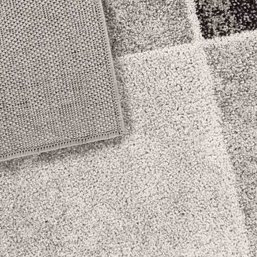Teppich Moderner Teppich Aragon 57 kariert modern, TaraCarpet, rechteckig, Höhe: 13 mm, kariert modern grau Wohnzimmer Schlafzimmer Esszimmer 080X150 cm