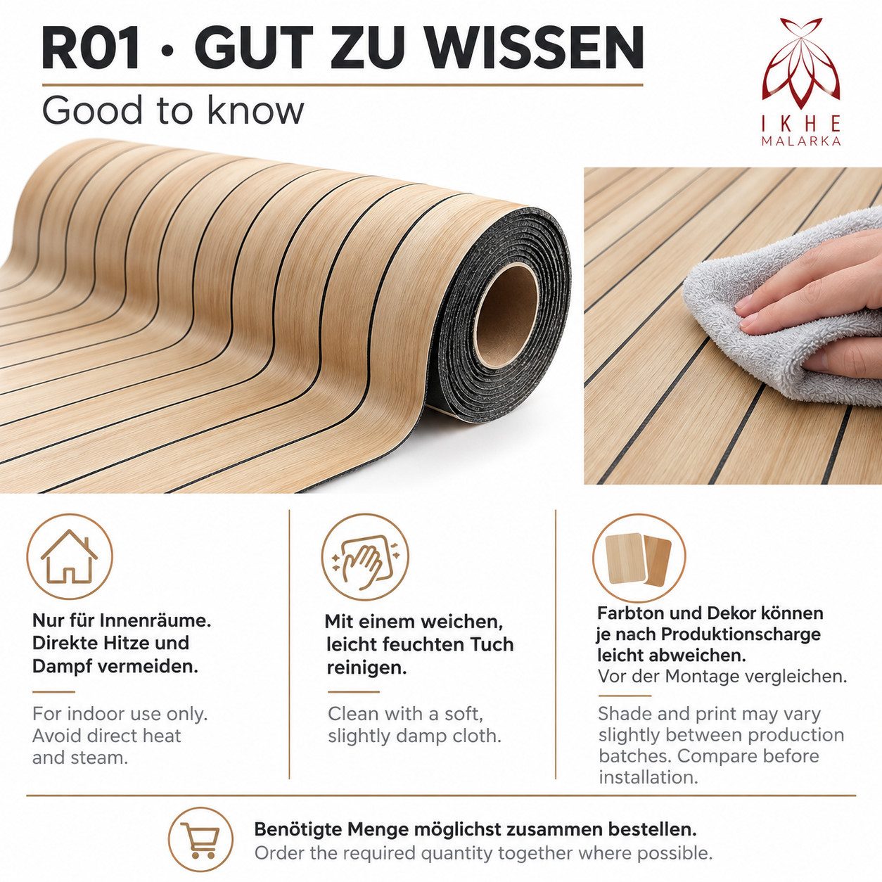 IKHEMalarka 3D Wandpaneel Selbstklebende Dekor Lamellen in Rolle – Holzoptik, BxL: 40x300 cm, 1,2 qm, (40x300cm Paneel in Rolle, 1 Rolle) 40 x 300 cm, Stärke: 2 – Bild 4 von 5