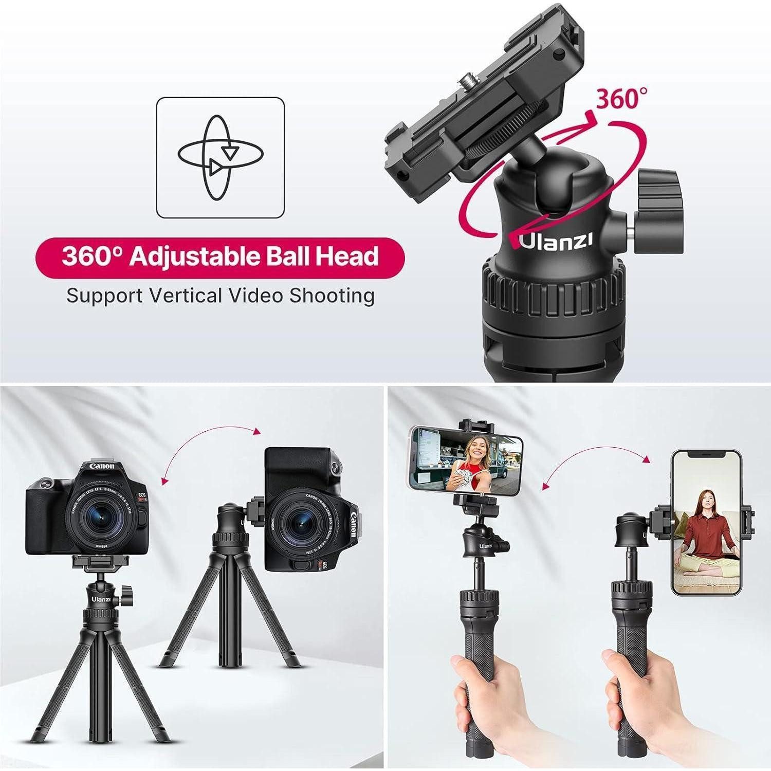 LuxusKollektion Handy Stativ 10 Zoll 32cm Mini Smartphone Selfie Stick 360° Drehung Ministativ