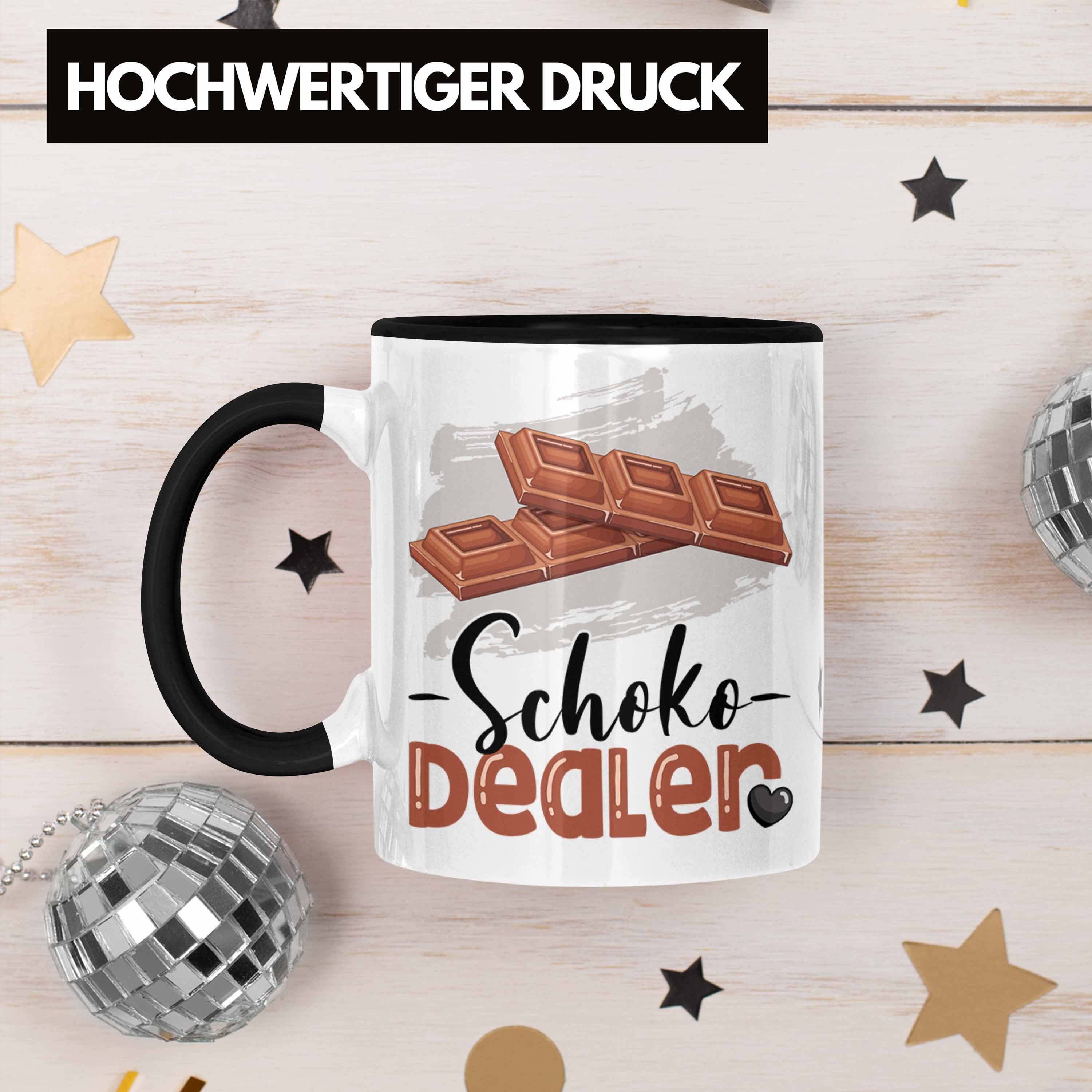 Geburtstag Spruc Schokoladenverkäufer Geschenk Schoko für Trendation Dealer Tasse Schwarz Tasse