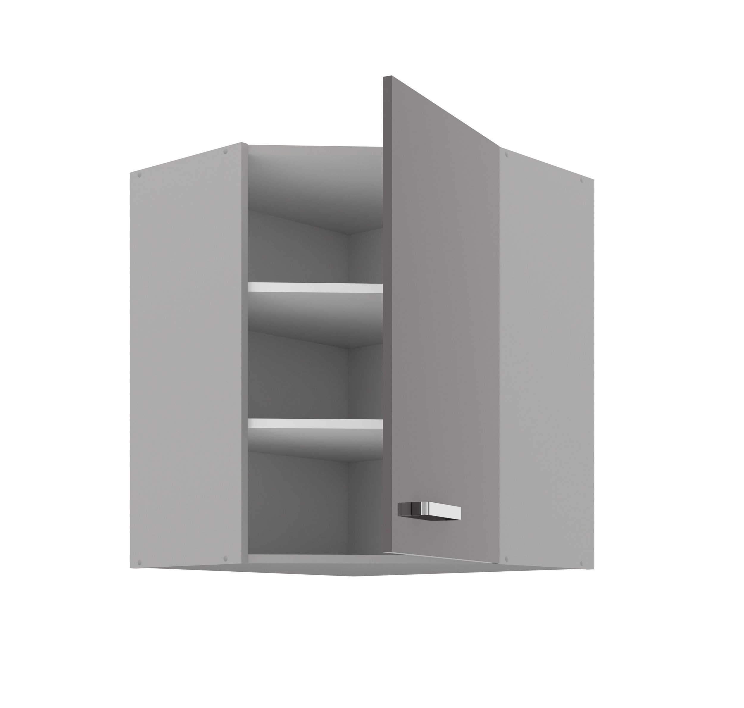 Küchen-Preisbombe Eckhängeschrank 60x60 cm Küche Bianca Grey Grau Hochglanz günstig online kaufen