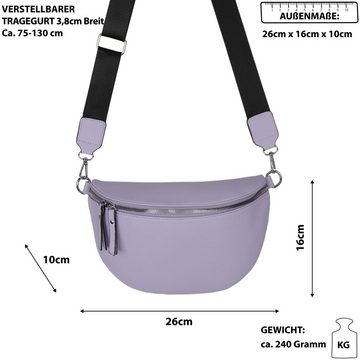 EAAKIE Gürteltasche Bauchtasche XL Umhängetasche Crossbody-Bag Hüfttasche Kunstleder Italy, als Schultertasche, CrossOver, Umhängetasche tragbar