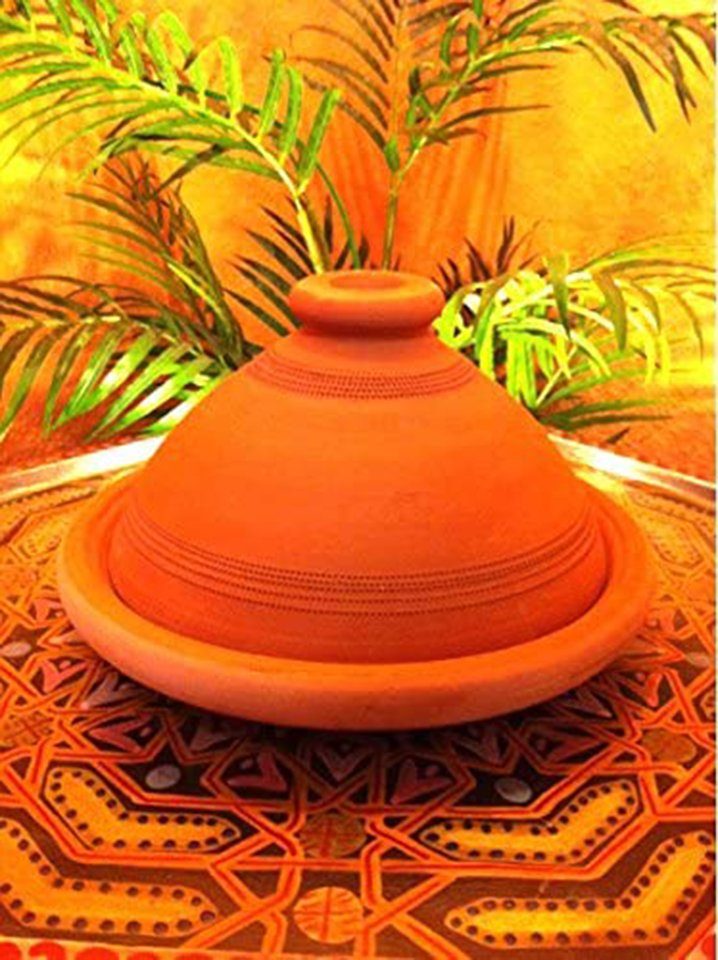 Marrakesch Orient & Mediterran Interior Dampfgartopf Moroccan Tajine Tuareg - 25cm, Lehm (1-tlg), Handarbeit