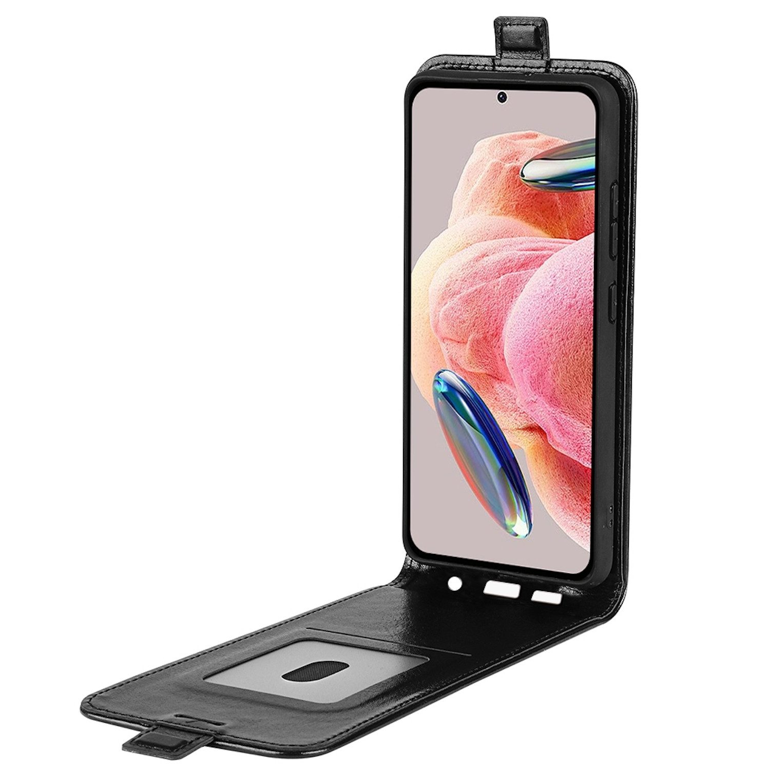Wigento Handyhülle Für Xiaomi Redmi Note 12 4G Fliptasche Schwarz Hülle Cover Tasche