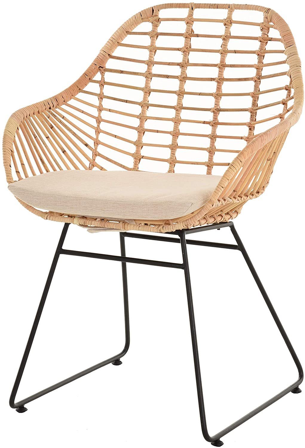 Krines Home Esszimmersessel Rattan Retro Sessel günstig online kaufen