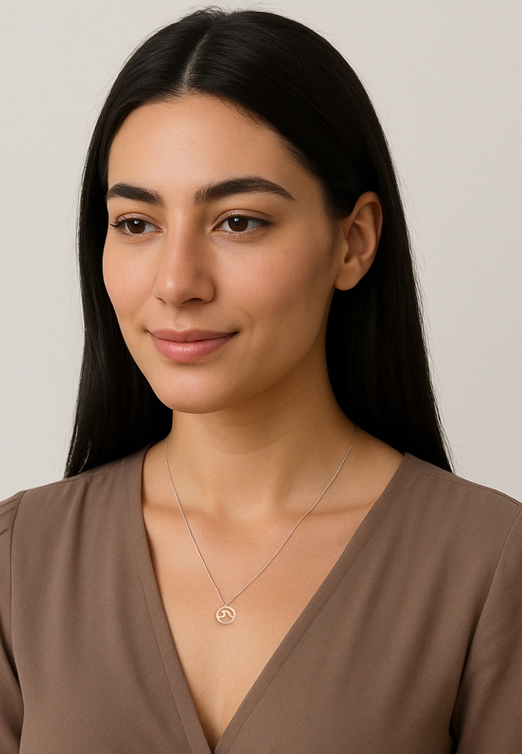 Sofia Milani Kette mit Anhänger Welle, 925 Silber Damen Schmuck - N0465