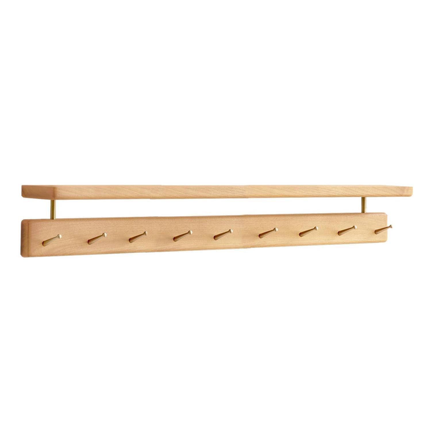 LuxusKollektion Wandgarderobe Wandgarderobe Buche natur 9 Haken mit Regal (1 St)