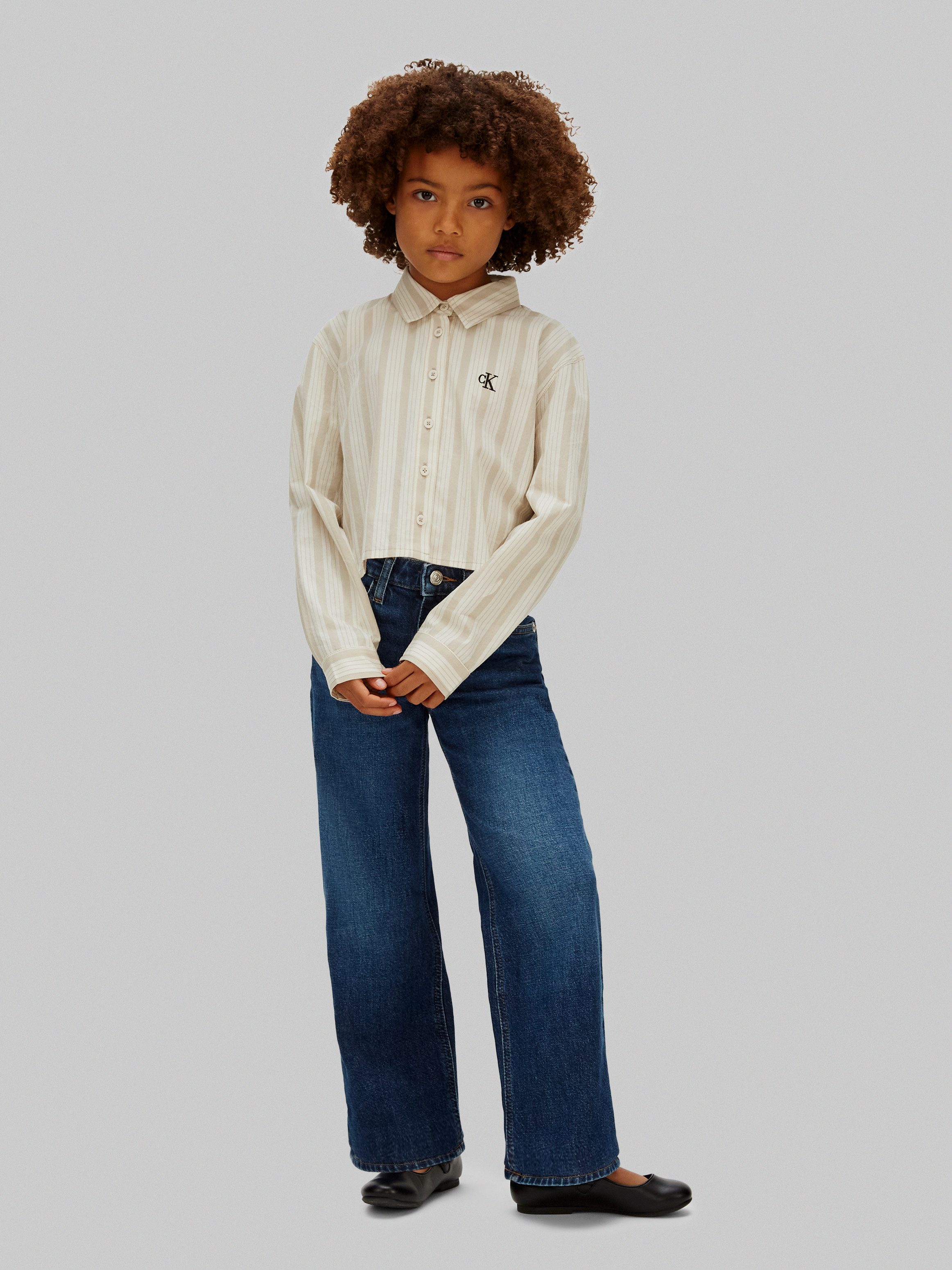 Calvin Klein Jeans Weite Jeans verstellbarer Bund, weites Bein, hohe Taille, Baumwoll-Stretch