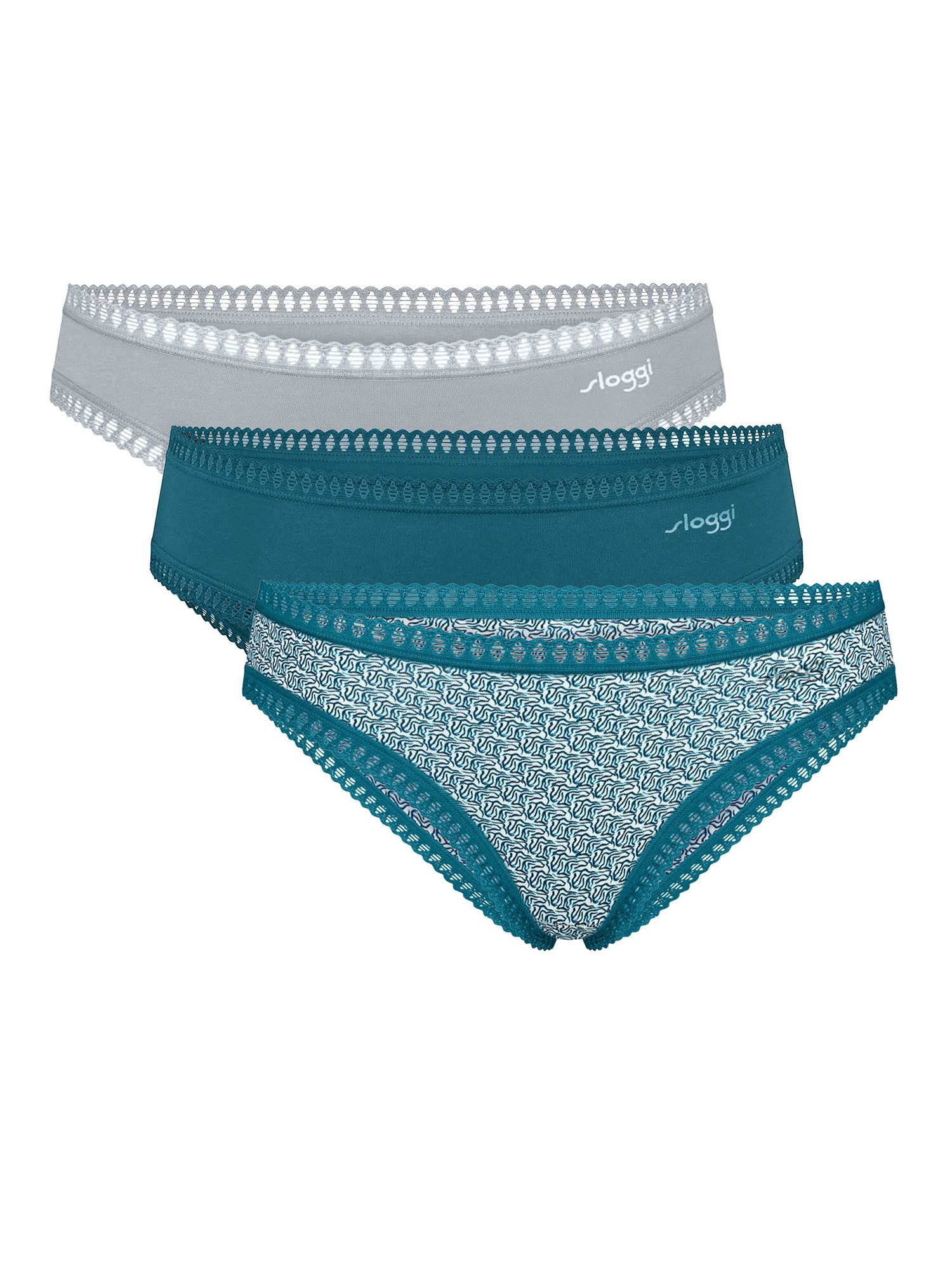 sloggi Minislip Blue GO Crush (3-St) Mini Slip, Low Rise Slip, Tanga Slip