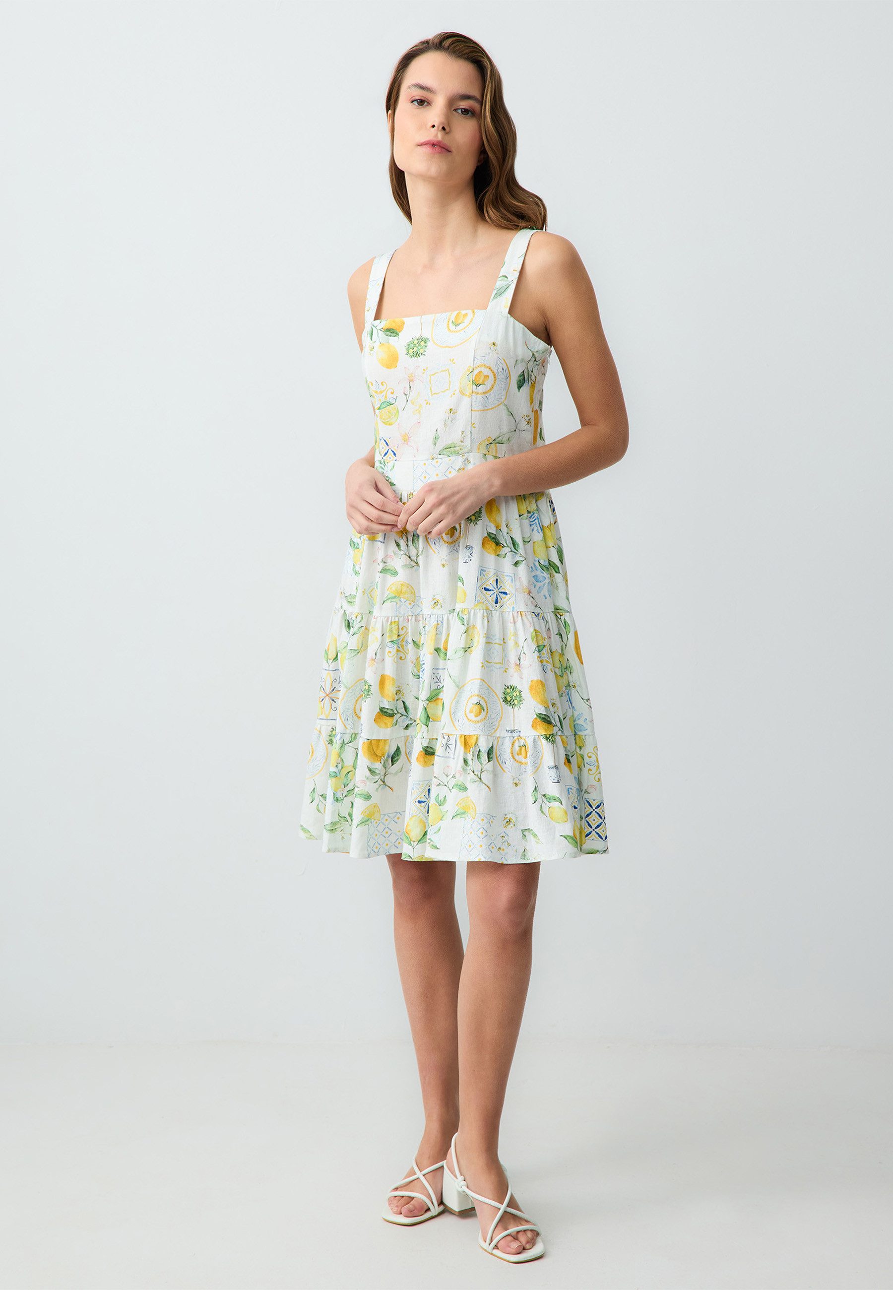 Jimmy Key Minikleid Gewebtes Gelbes Kleid