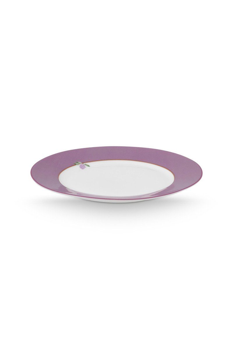 PiP Studio Speiseteller Lily&Lotus Speiseteller weiss/lila 26,5cm, Plate Lily&Lotus Uni Lilac 26.5cm