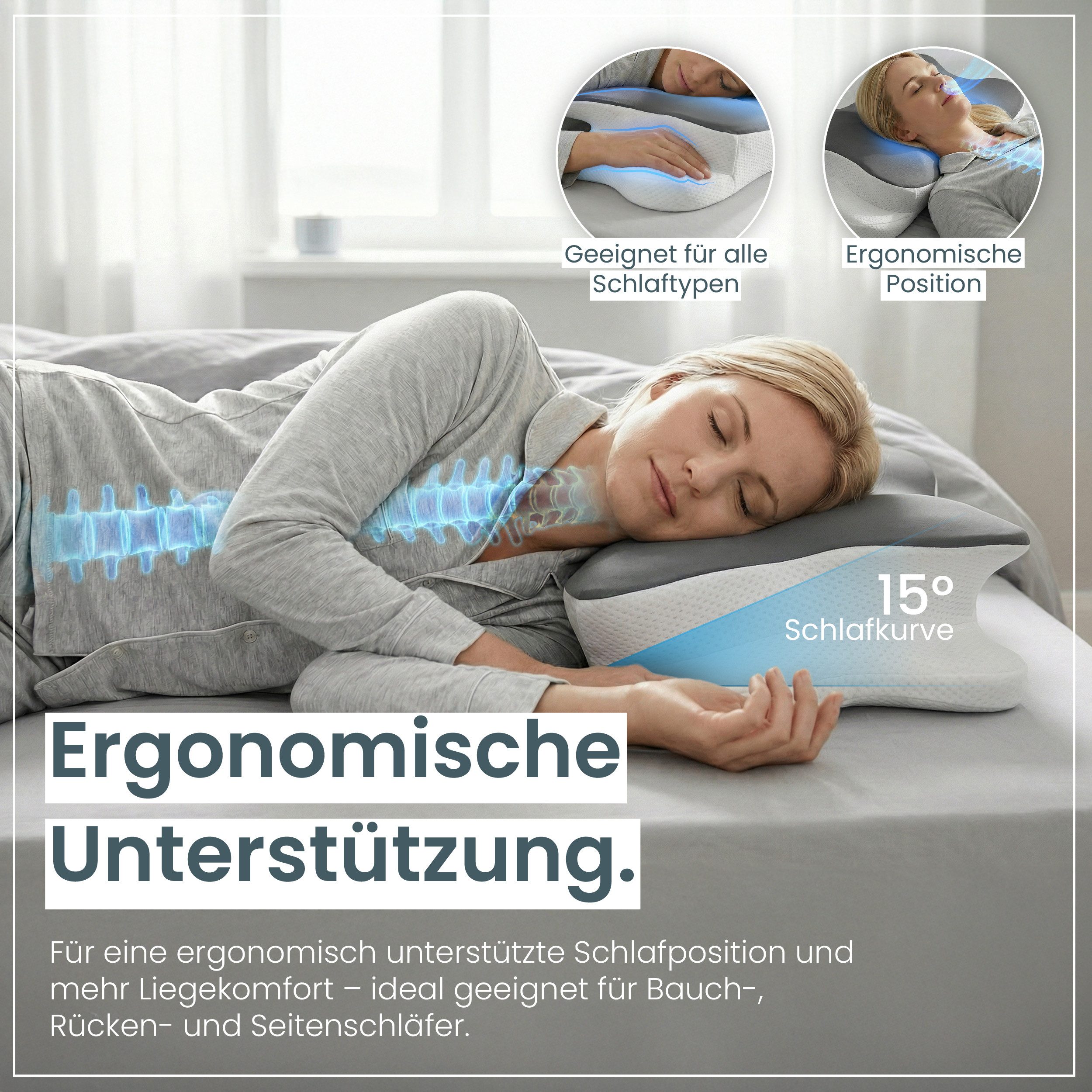 Gentle North Nackenstützkissen Gentle North Ergonomisches Nackenstützkissen aus Memory-Schaum – Bild 2 von 5