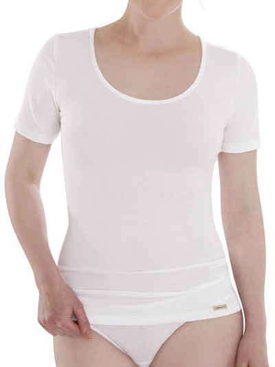 COMAZO Unterhemd Baumwoll Damen Shirt Unterhemd 1/4 Arm (Stück, 1-St) Vegan
