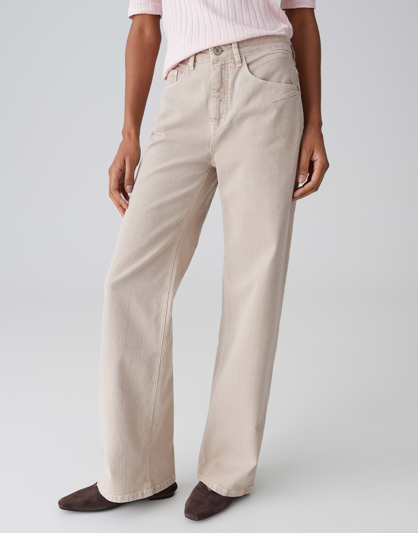 OPUS Weite Jeans MIVA SOFT Wide Leg Jeans aus Dry Indigo® 5-Pocket-Design, Abnäher vorne für legere Passform