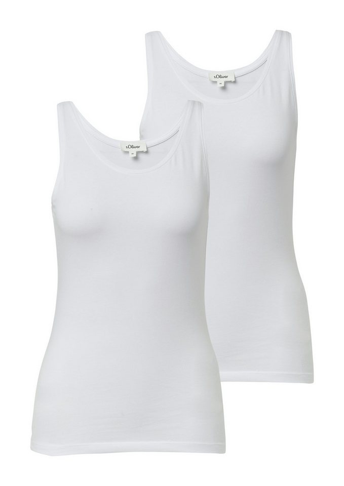 s.Oliver Tanktop (2-tlg) 2-er Pack, Sommertop, mit Stretch