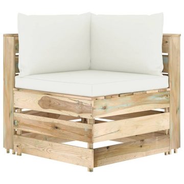 vidaXL Gartenlounge-Set 2-Sitzer Outdoor-Sofa mit Kissen Grün Imprägniertes Holz, (1-tlg)