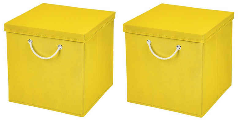 StickandShine Faltbox 2 Stück 30 x 30 x 30 cm Aufbewahrungsbox Stoffboxen in verschiedenen Farben (2er SET 30x30x30) Faltbox moderne Faltkiste Maritim mit Kordel 30cm