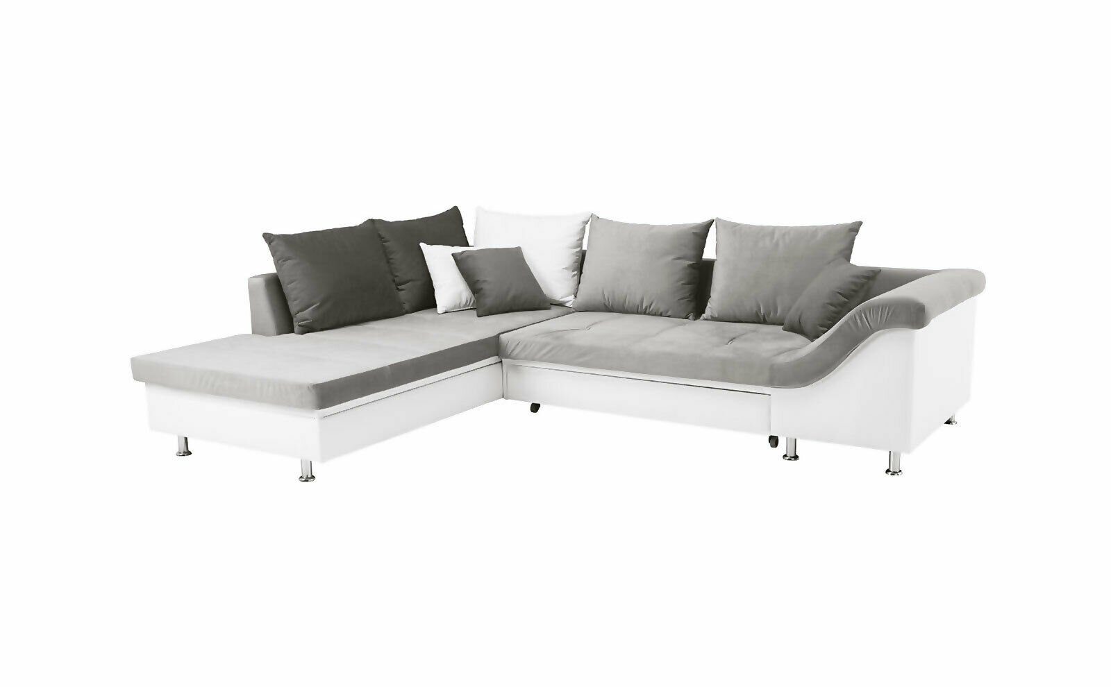 JVmoebel Ecksofa Grau-weißes Ecksofa Made Luxus Bettfunktion, Europe Couch Schlafsofa Modernes in