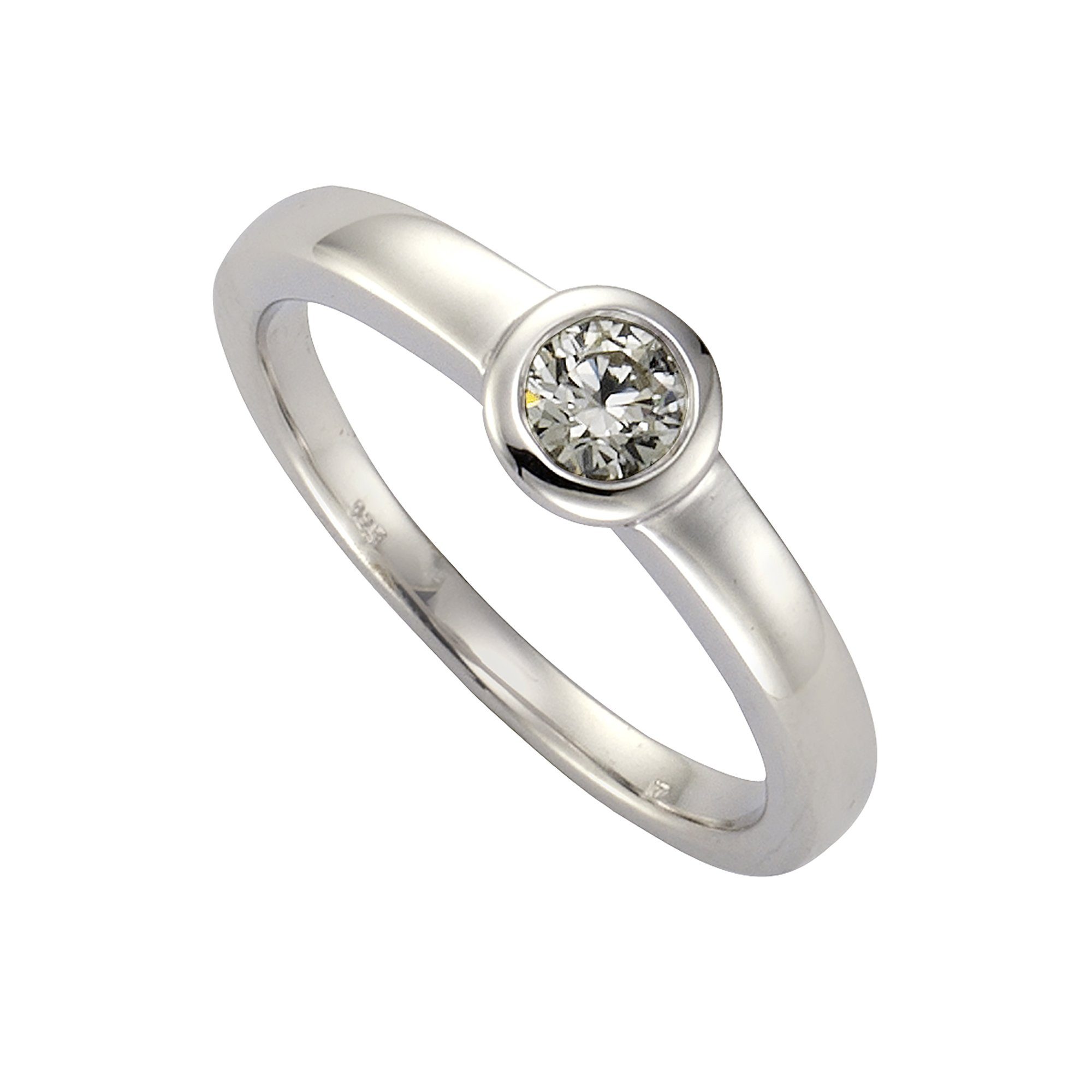 Zeeme Fingerring Silber 925 rhodiniert Zirkonia