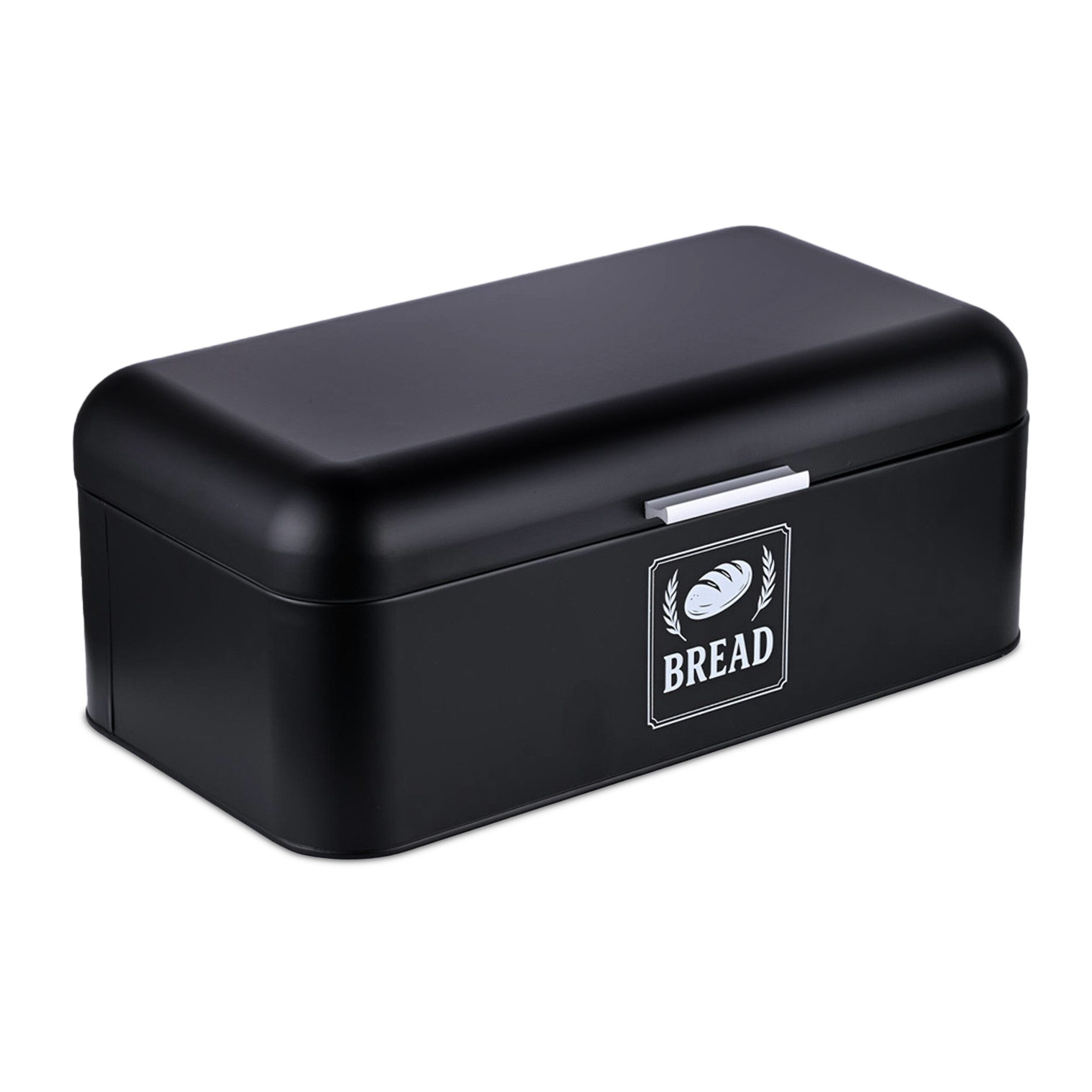 relaxdays Brotkasten Retro Brotkasten mit Deckel & Griff, Eisen, (1-tlg), schwarz, XL