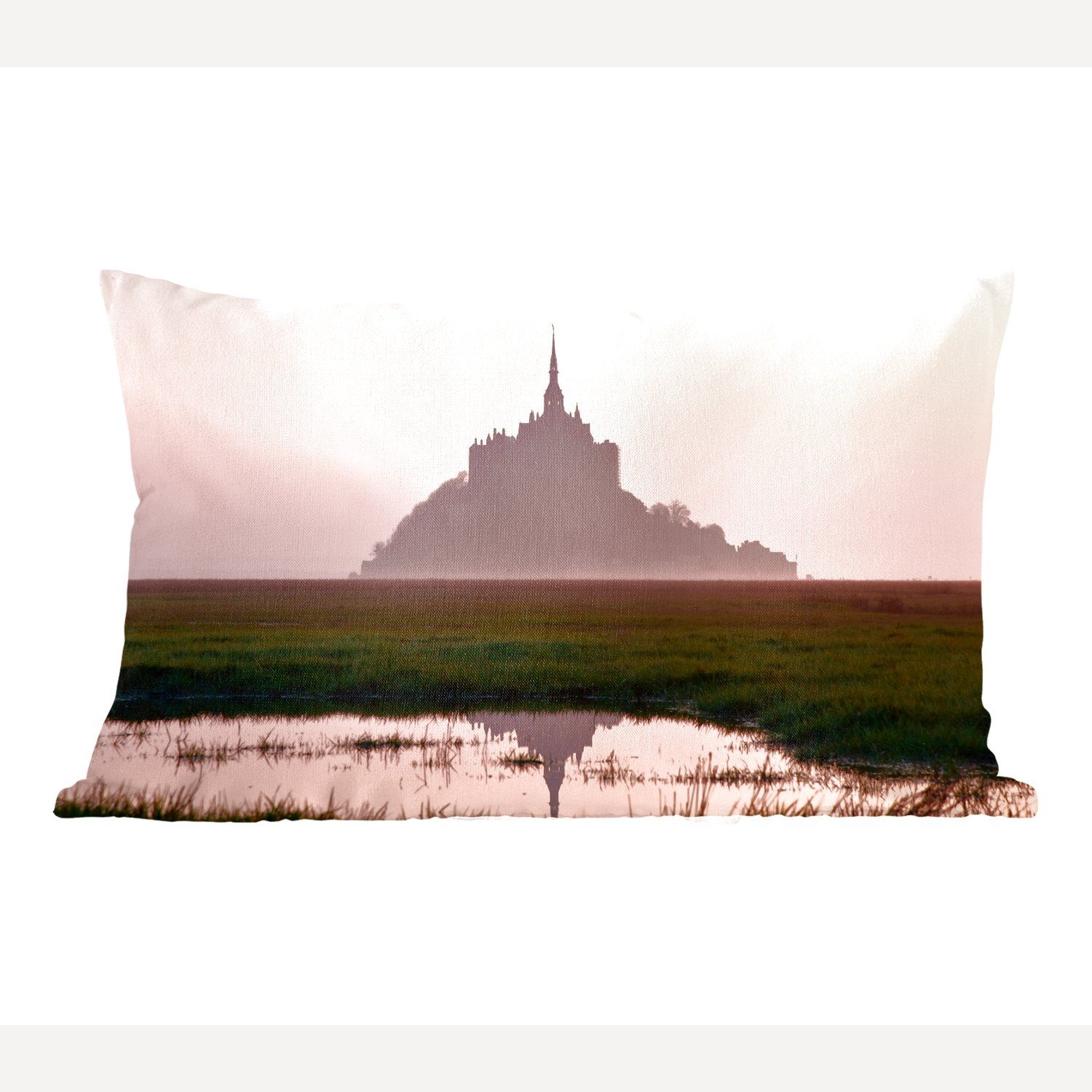 MuchoWow Dekokissen Schloss - Horizont - Silhouette - Frankreich, Wohzimmer Dekoration, Zierkissen, Dekokissen mit Füllung, Schlafzimmer