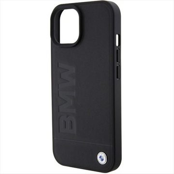 BMW Smartphone-Hülle BMW Apple iPhone 15 Schutzhülle Case Cover Leather Hot Stamp Schwarz
