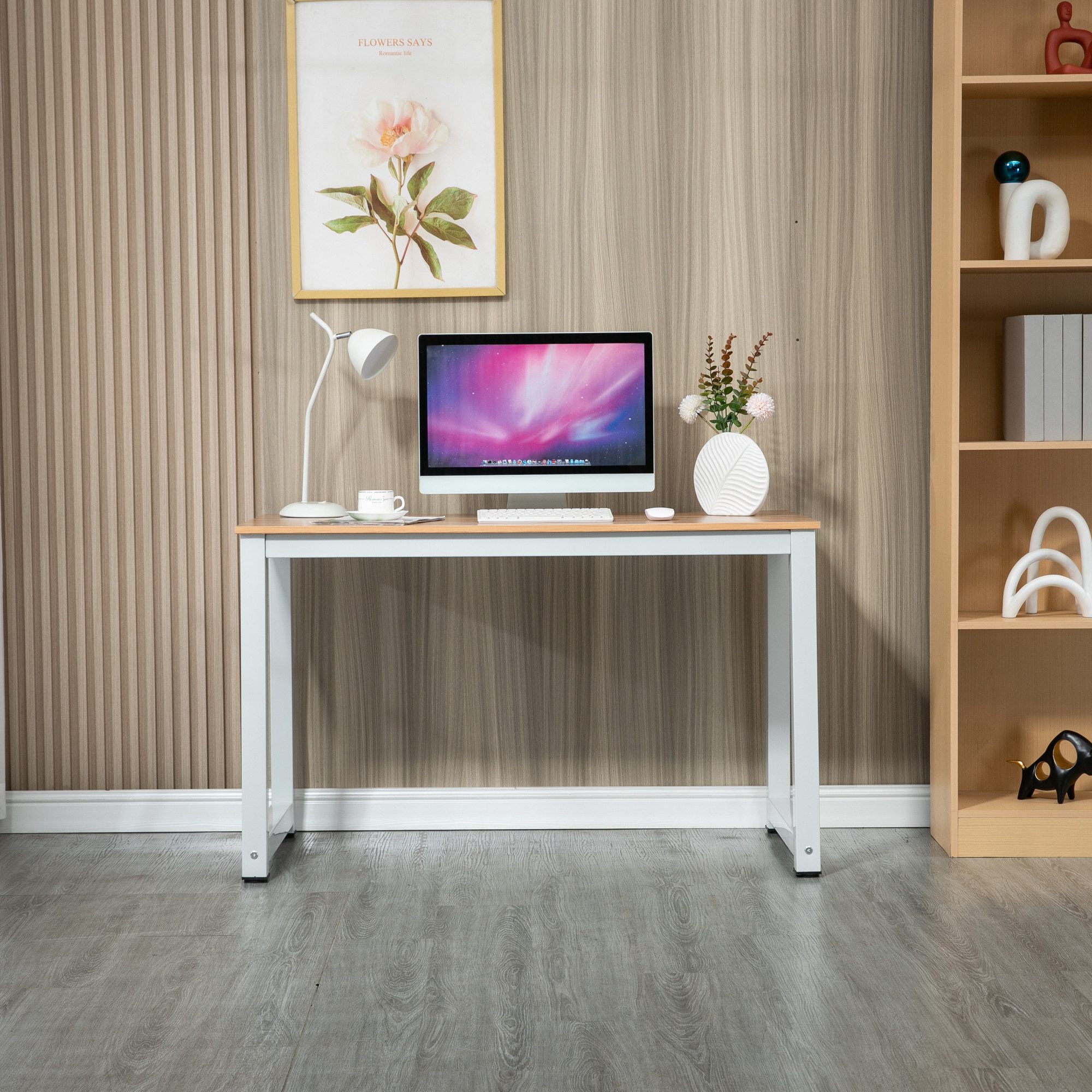 GIHAUVIA Schreibtisch Computertisch, Schreibtisch Industriestil Metallgestel