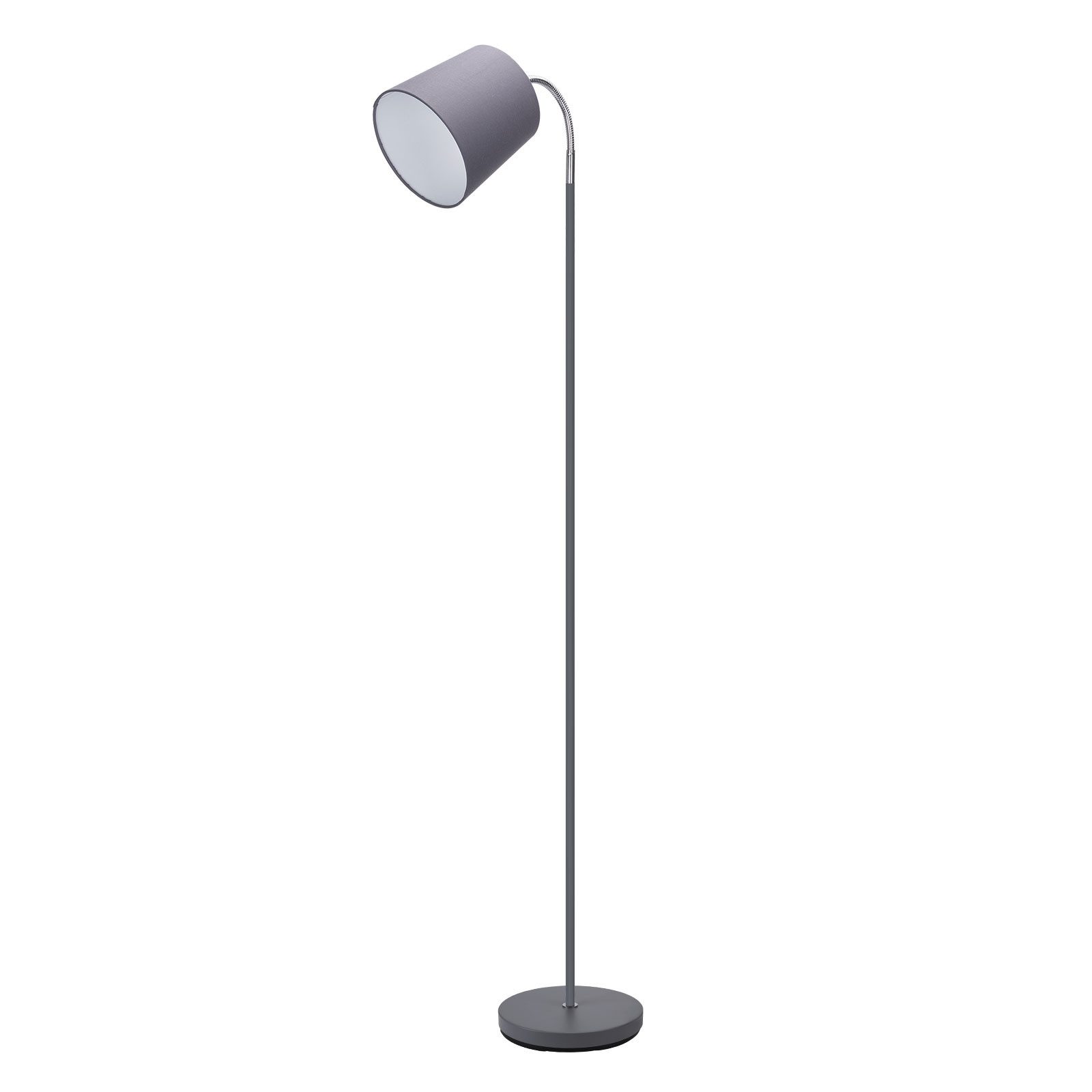 Aigostar LED Stehlampe Stehlampe E14 Fassung mit Grau Lampenschirm mit Meta günstig online kaufen