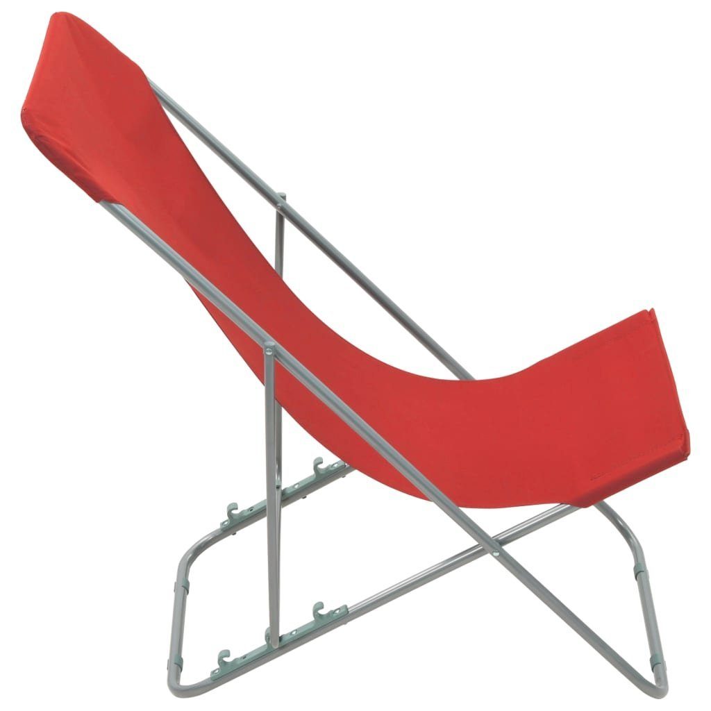 vidaXL Gartenstuhl Klappbare St) Strandstühle Rot Rot Rot | Stahl Stk. Oxford-Gewebe 2 und (2