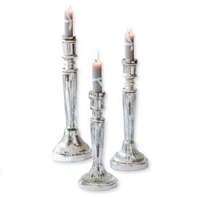 Mirabeau Kerzenständer Kerzenständer 3er Set Riley antiksilber