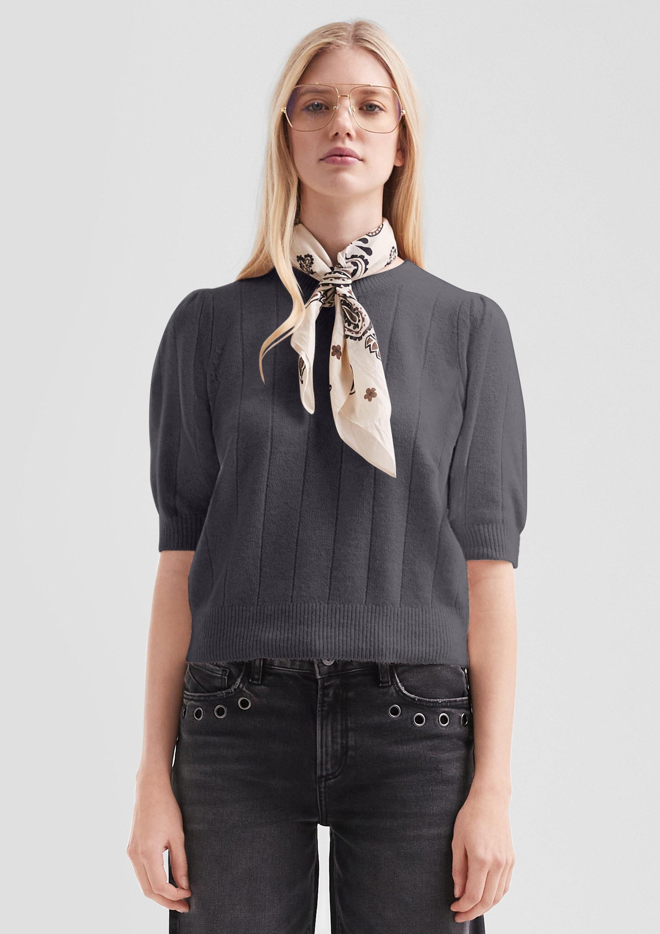 QS Kurzarmpullover Strickpullover Weicher Kurzarm-Strickpullover günstig online kaufen