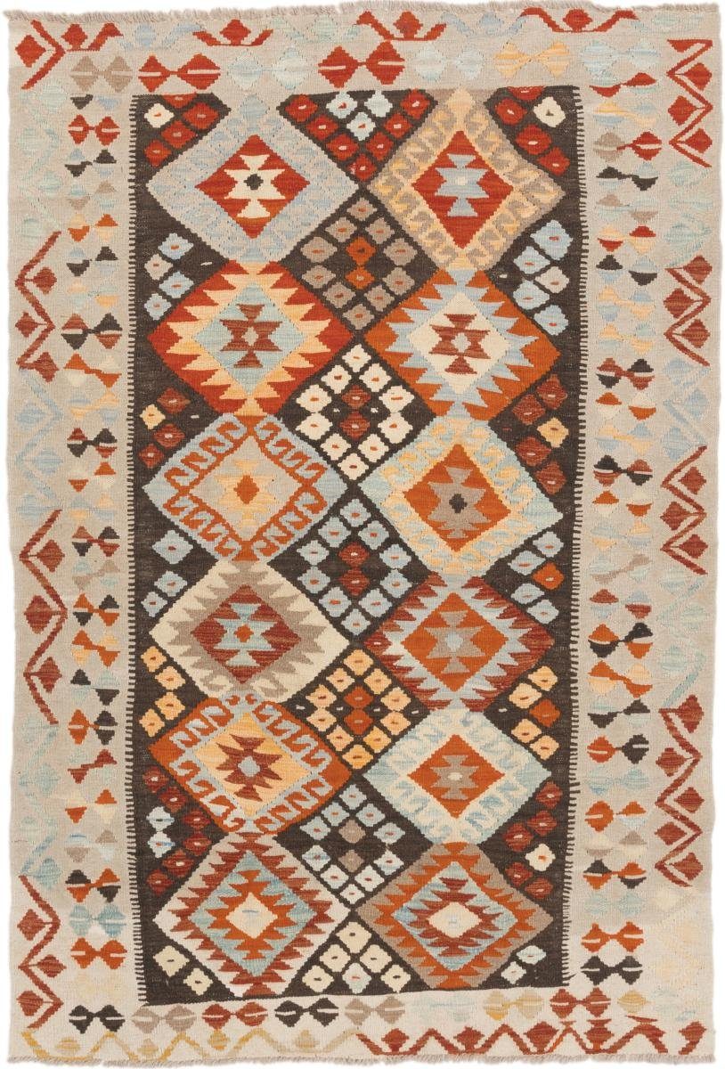 Orientteppich Kelim Afghan 126x185 Handgewebter Orientteppich, Nain Trading, rechteckig, Höhe: 3 mm