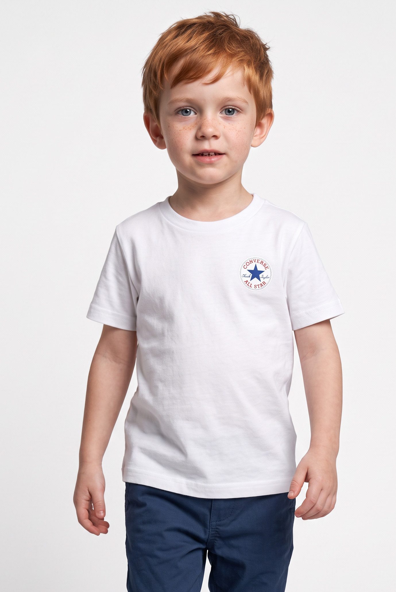 Converse Kurzarmshirt für Kinder und Jugendliche mit Brandlabel innen, aus luftigem Jersey-Material