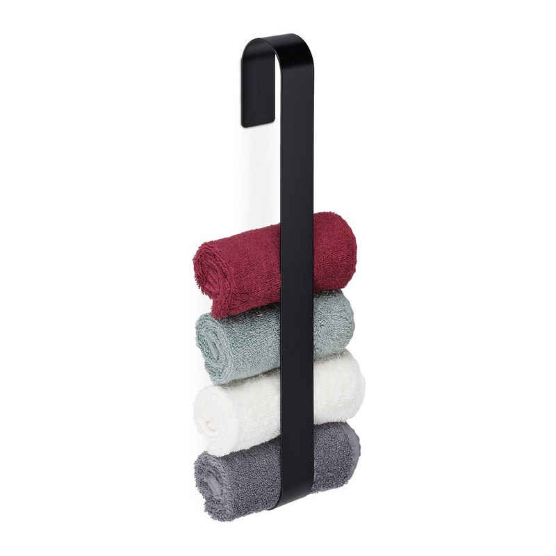 relaxdays Handtuchhalter »Handtuchhalter Edelstahl schwarz«