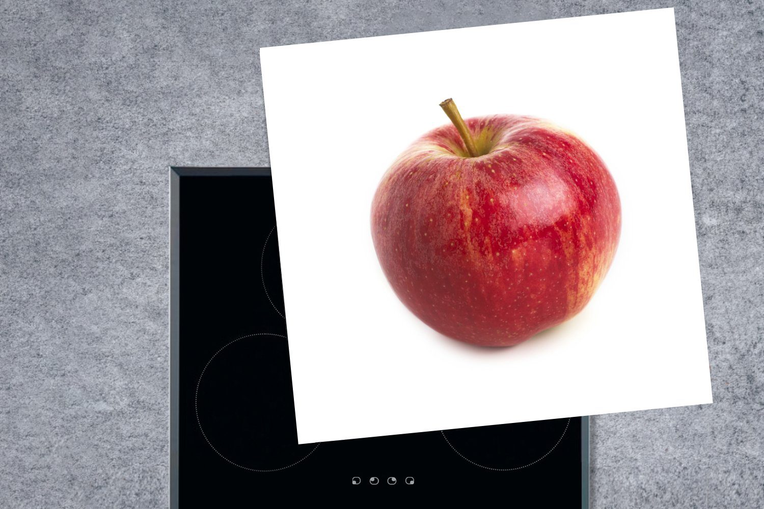 tlg), 78x78 küche - Ceranfeldabdeckung, für Rot Arbeitsplatte Apfel Obst, MuchoWow Herdblende-/Abdeckplatte Vinyl, cm, (1 -