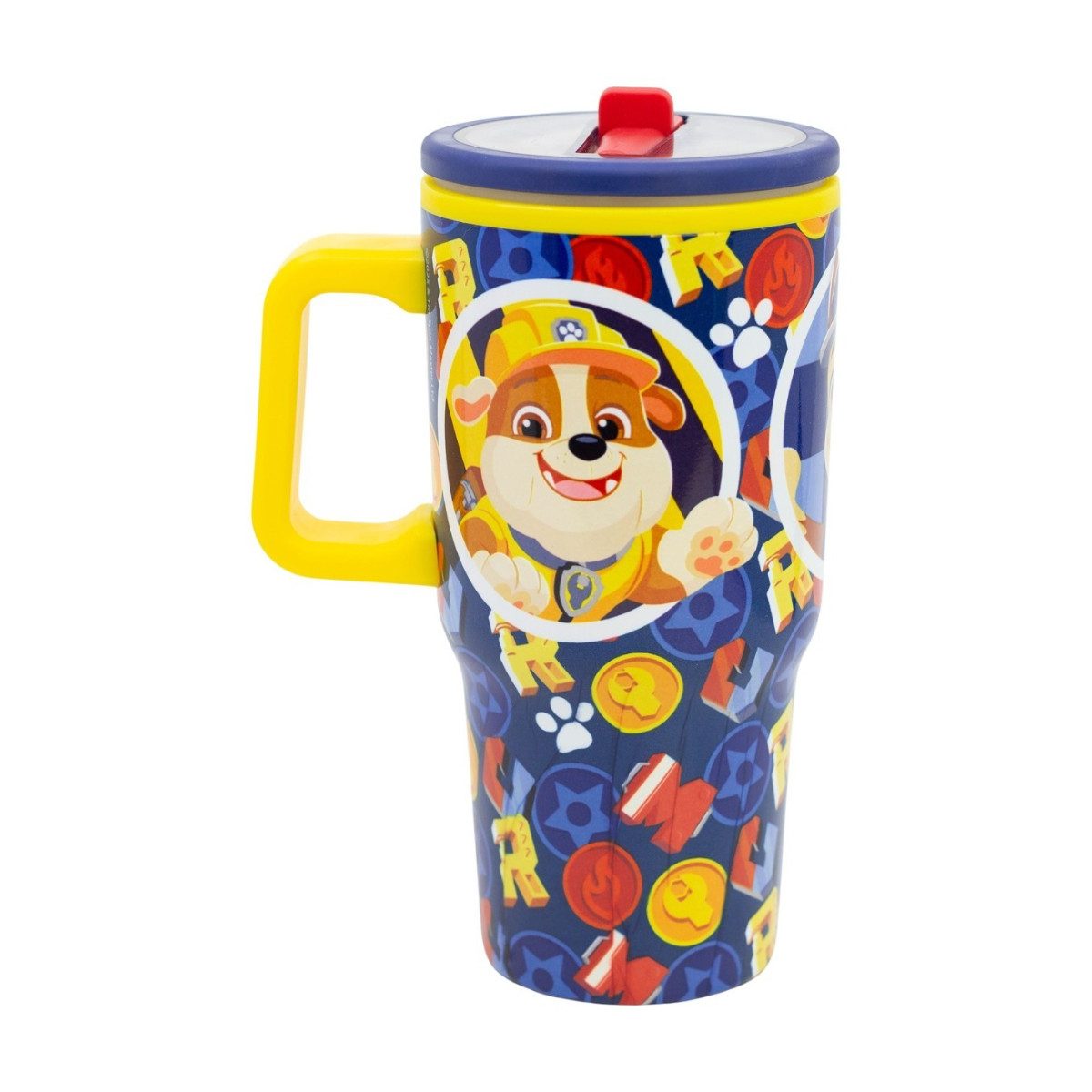 PAW PATROL Thermobecher - 640 ml Edelstahl doppelwandiger Trinkbecher mit Trinkhalm, 1-tlg., Edelstahl