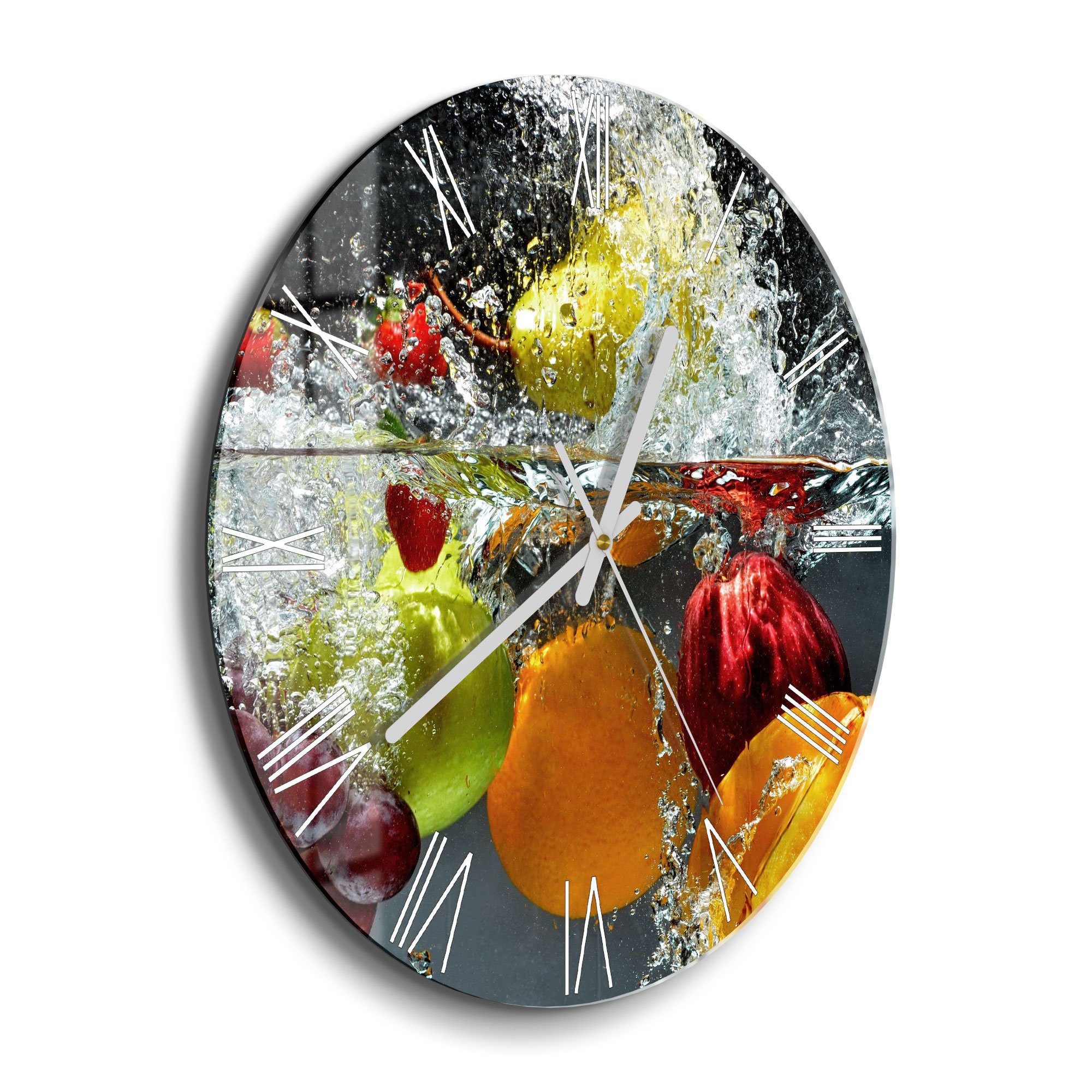 DEQORI Wanduhr 'Gemischtes Obst im Wasser' günstig online kaufen
